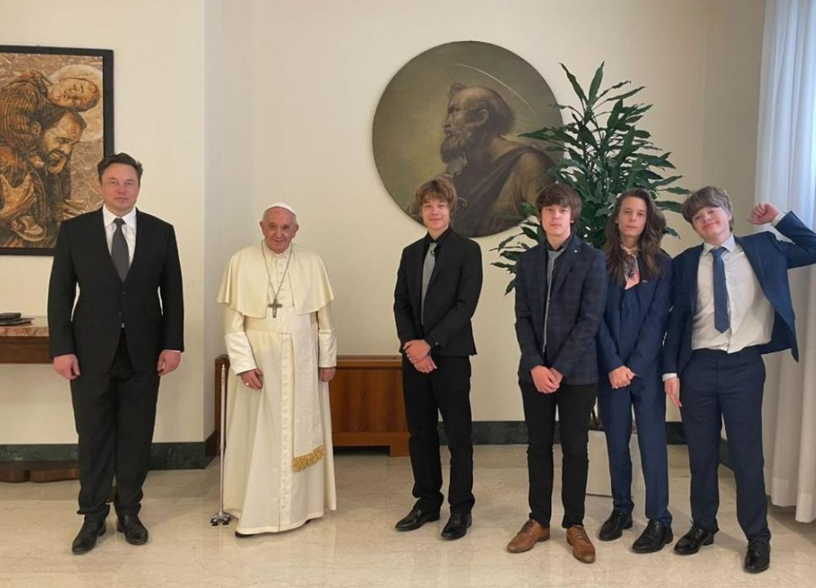 Audiencia del Papa a Elon Musk y sus hijos