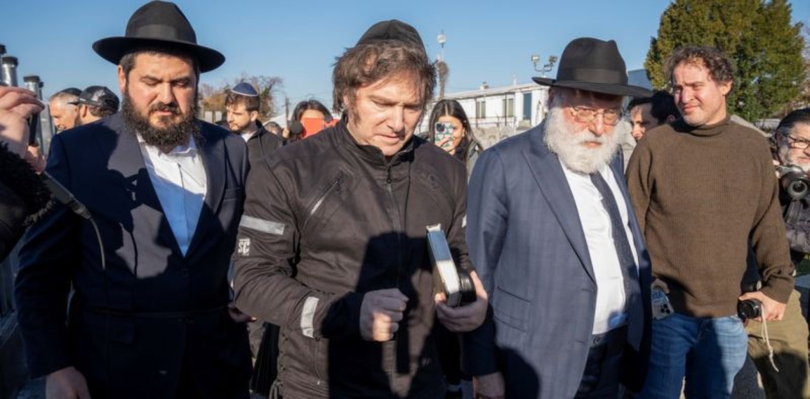 Milei durante una reciente visita a la tumba de un rabino en Nueva York