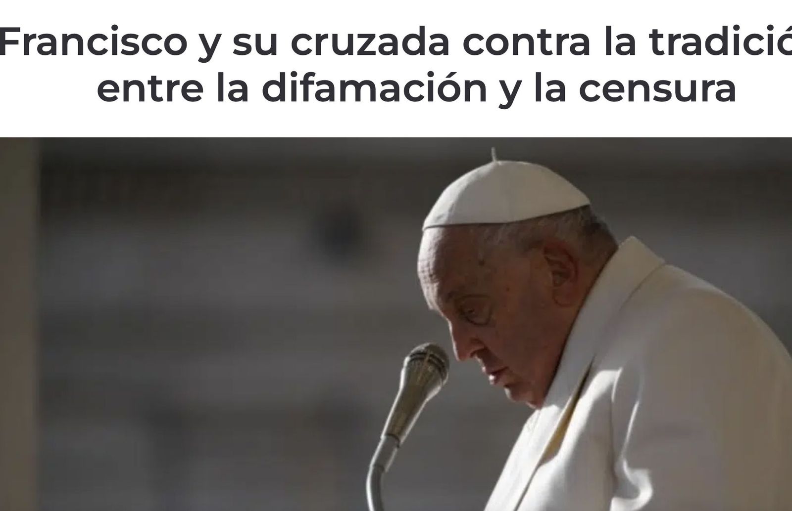 El papa Francisco, en Infovaticana