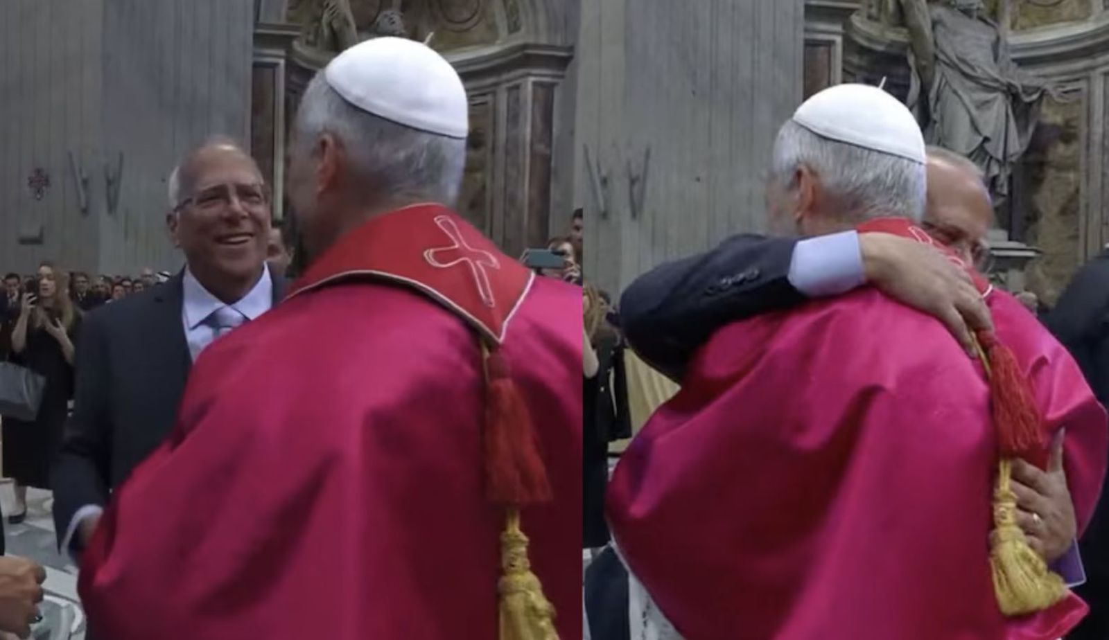 Abrazo de León XIV a su hermano
