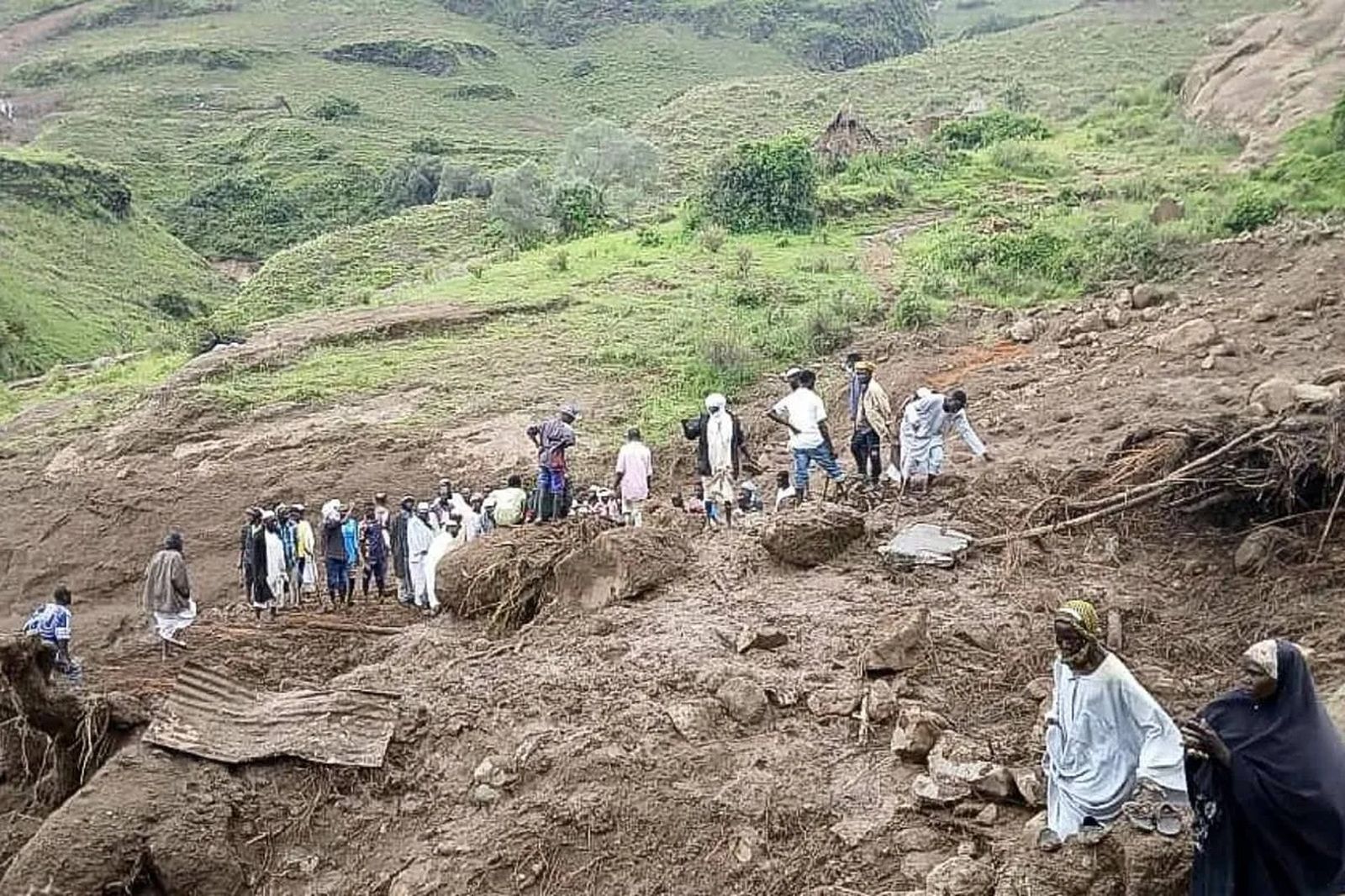 Deslizamiento de tierra en la región de Darfur, en Sudán