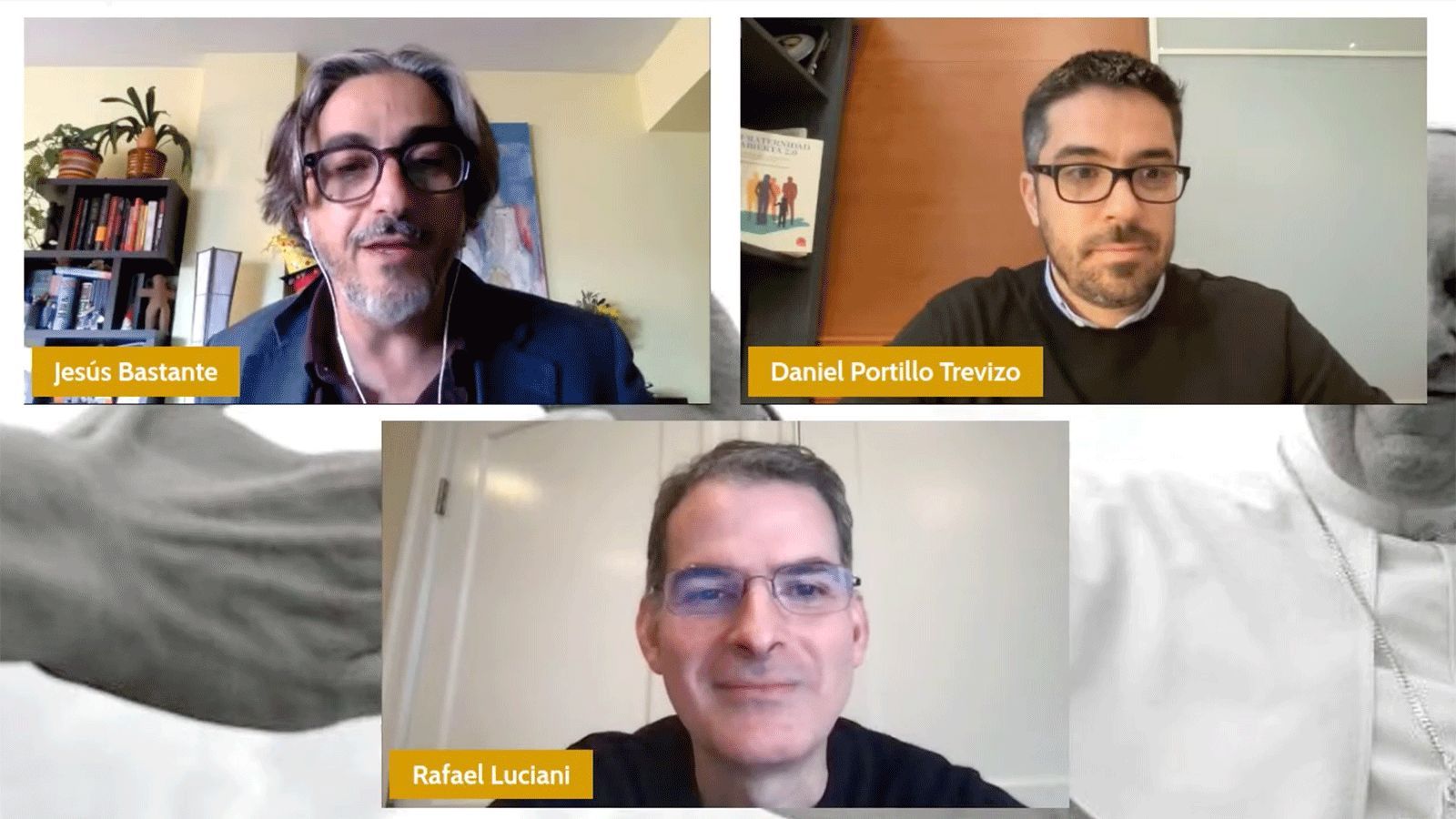 Los teólogos y profesores Portillo y Luciani, coordinadores del libro