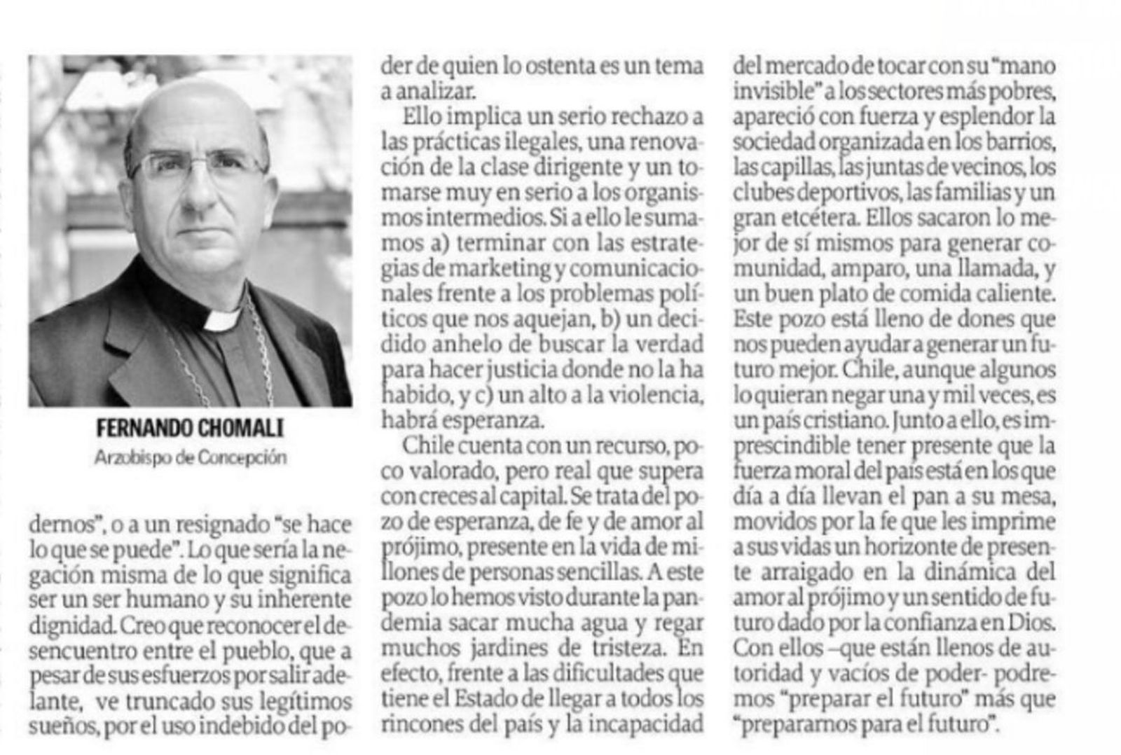 Columna Monseñor Chomali