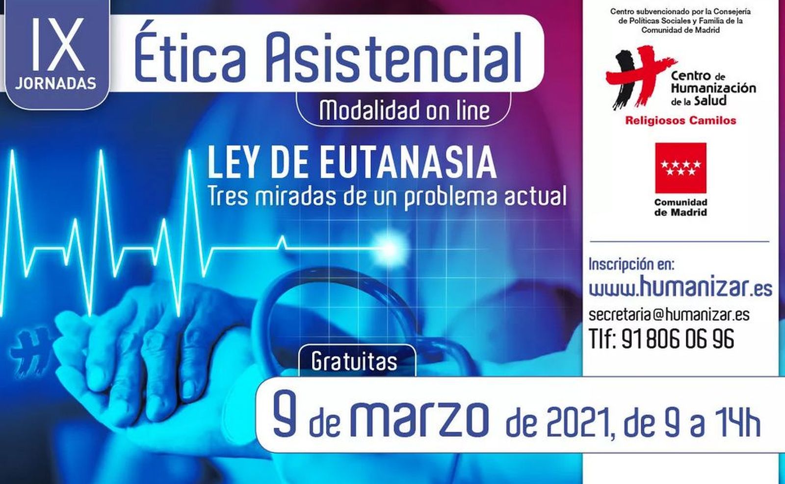 IX Jornadas de Ética Asistencial online en el Centro San Camilo