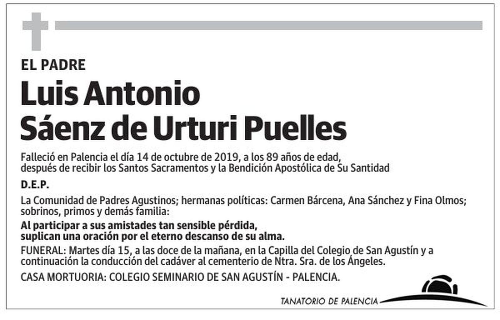 Esquela de Urturi en El Norte de Castilla