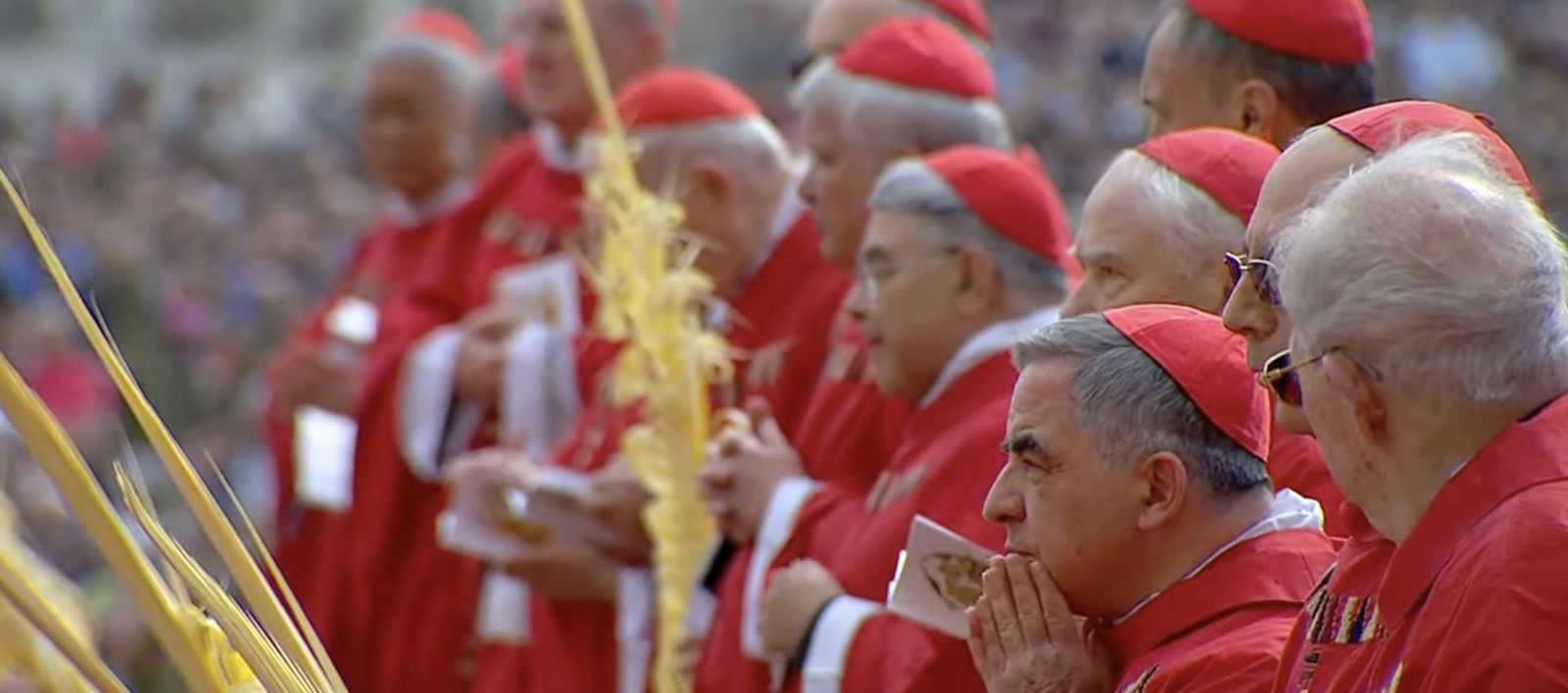 Becciu en el domiongo de Ramos