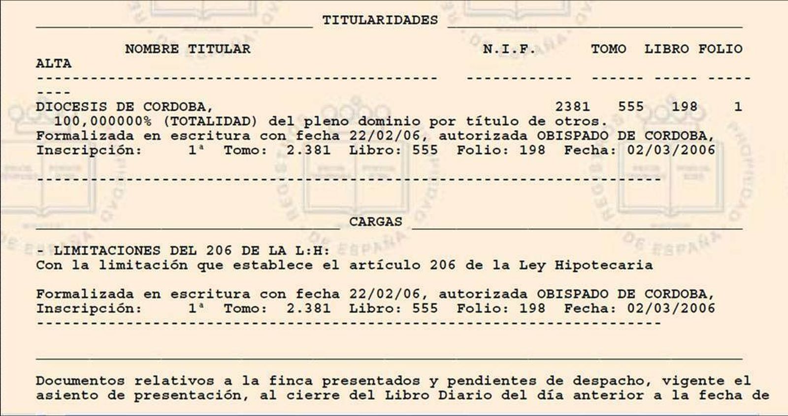 Inmatriculación de la catedral-mezquita de Córdoba