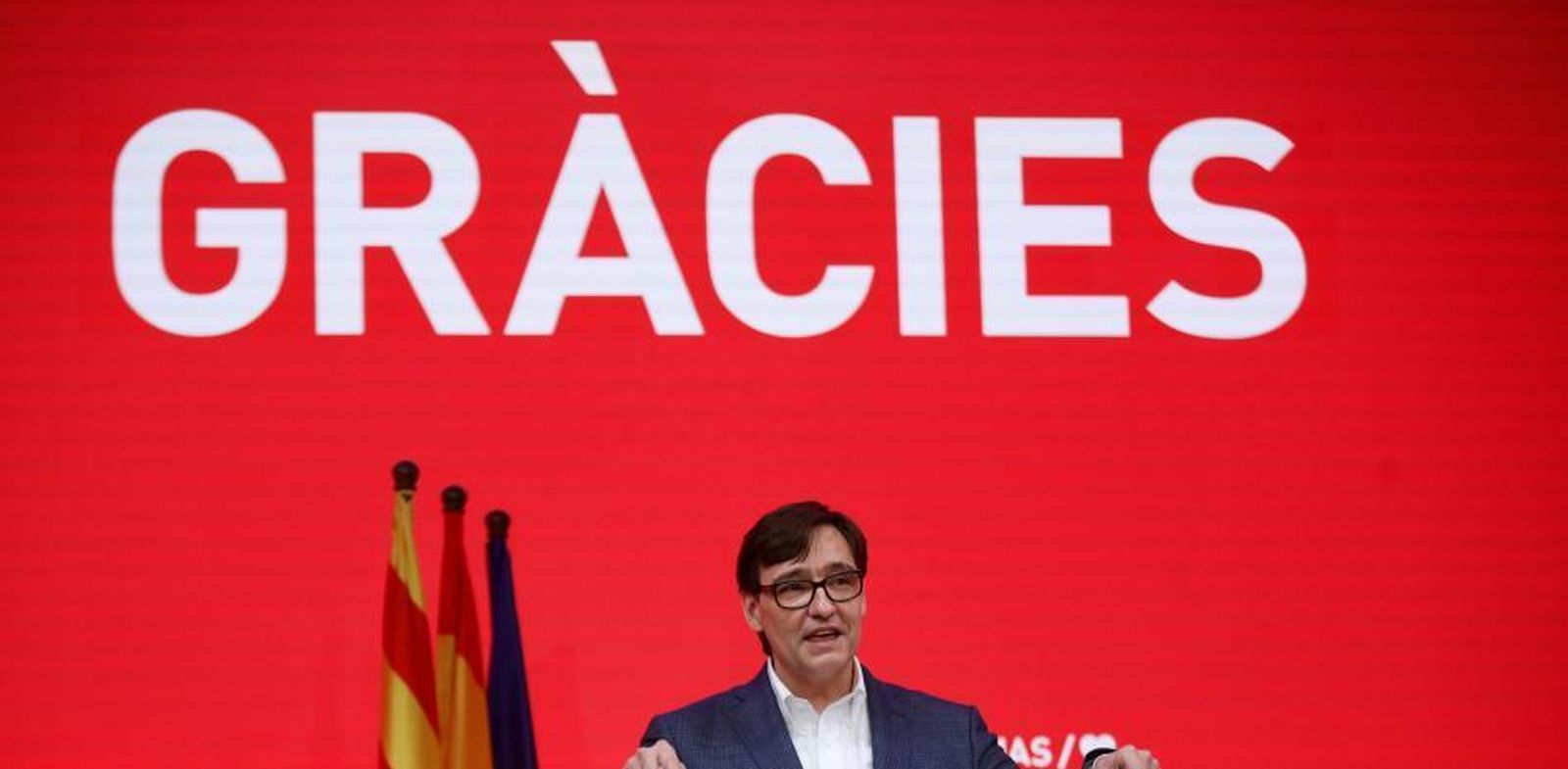 Salvador Illa, tras su triunfo en las elecciones de anoche