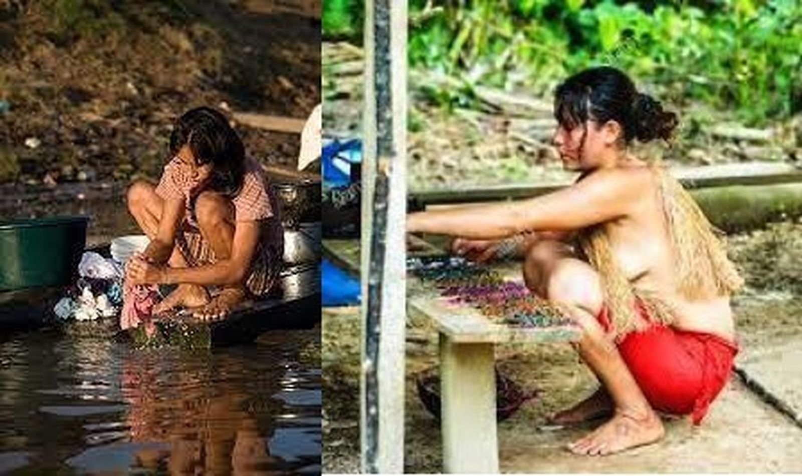 Mujeres en cuclillas