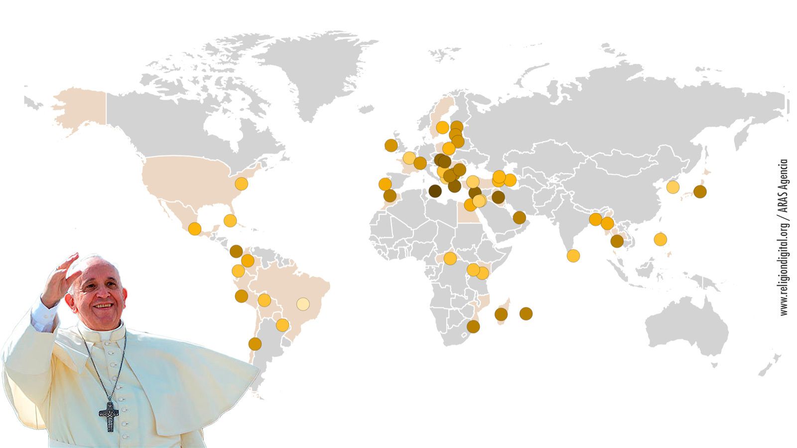 Todos los viajes del papa Francisco en su pontificado (2013-2022)