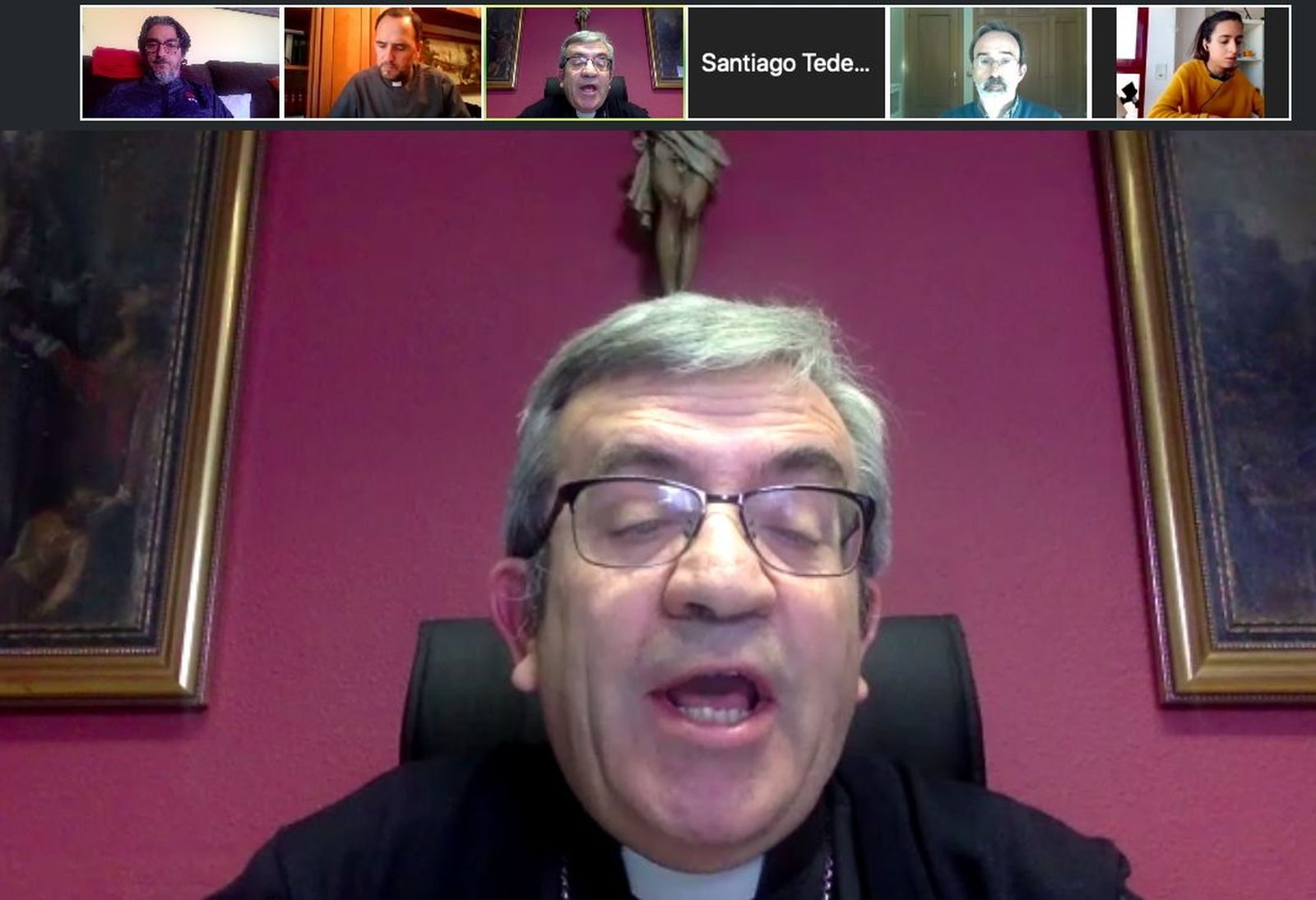 Luis Argüello, durante la conferencia telemática