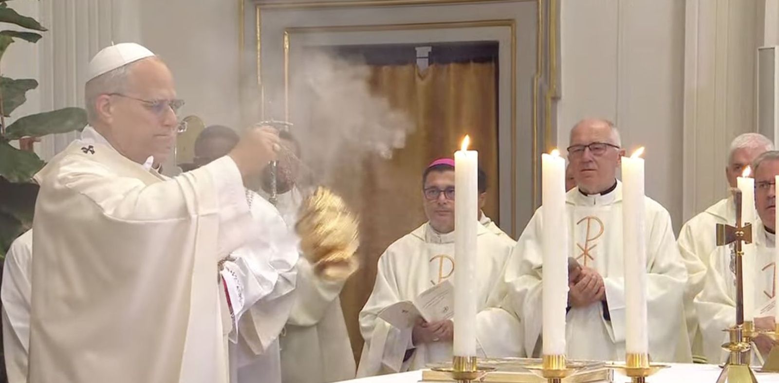 León XIV, en la parroquia de Santo Tomás de Villanueva de Castel Gandolfo