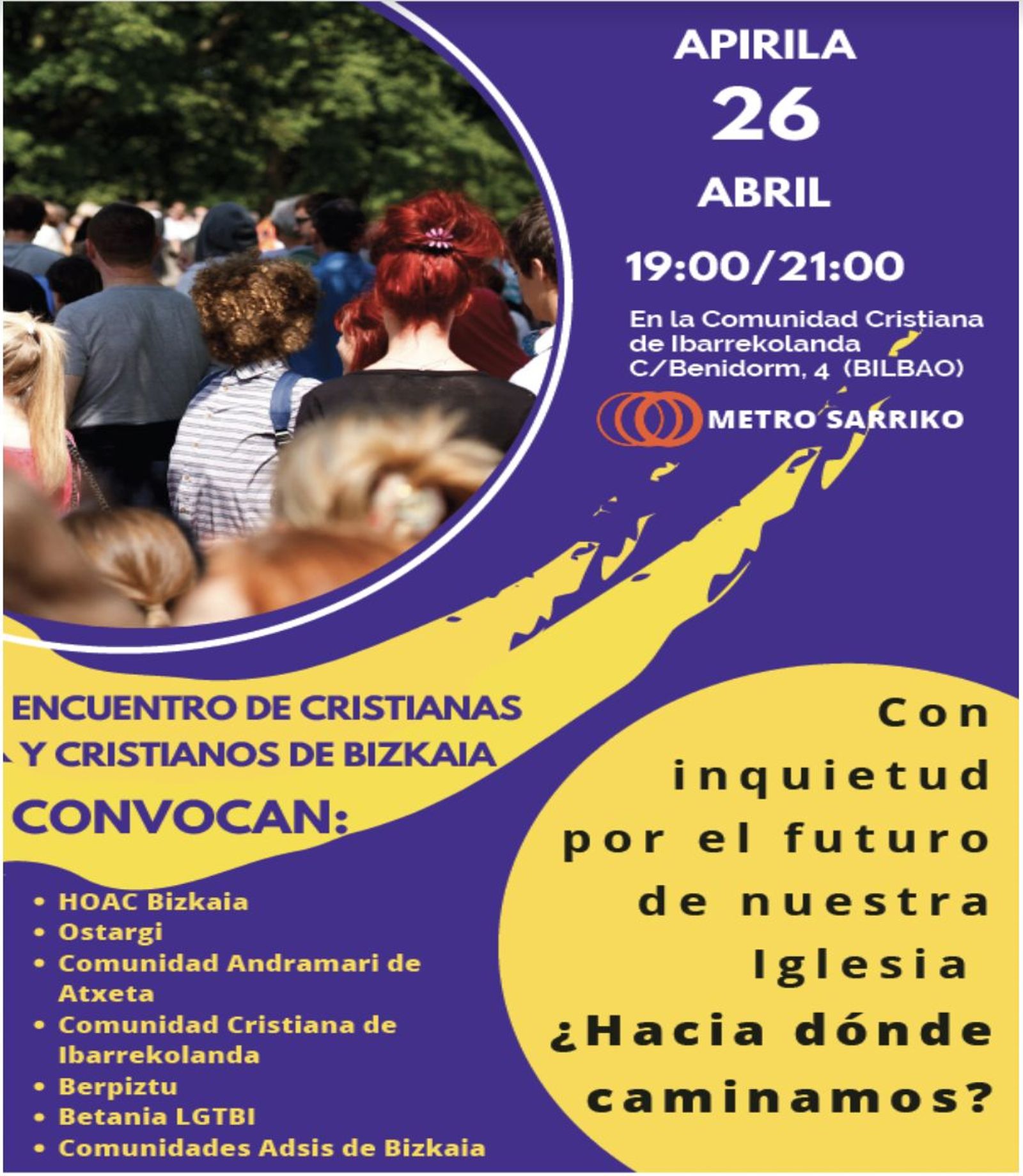 Cartel del Encuentro de Cristianas y Cristianos de Bizkaia