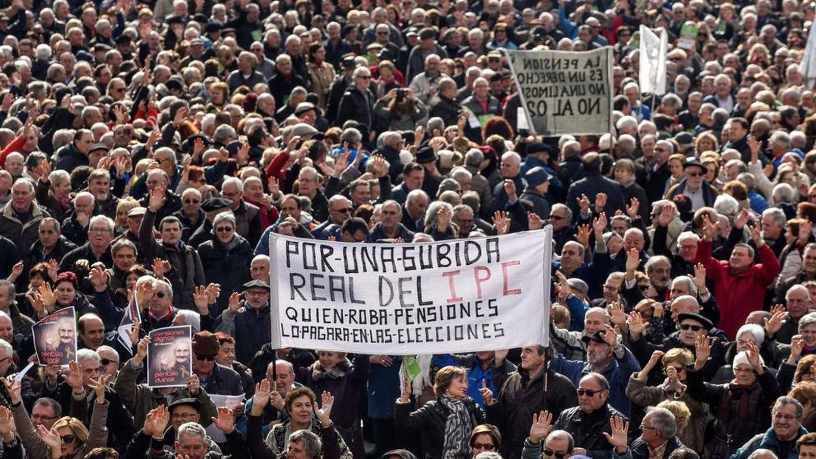 Protesta de pensionistas en Madrid