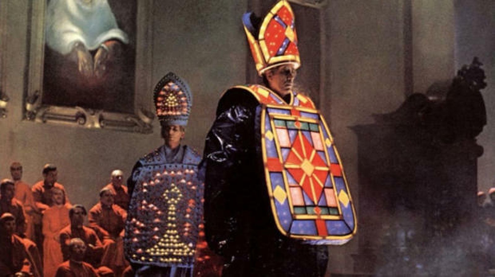 Desfile eclesia. Filme Roma, de Fellini