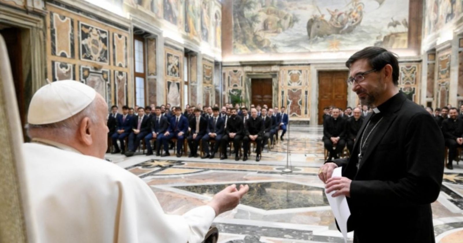 El Papa, cardenal Cobo y los seminaristas de Madrid