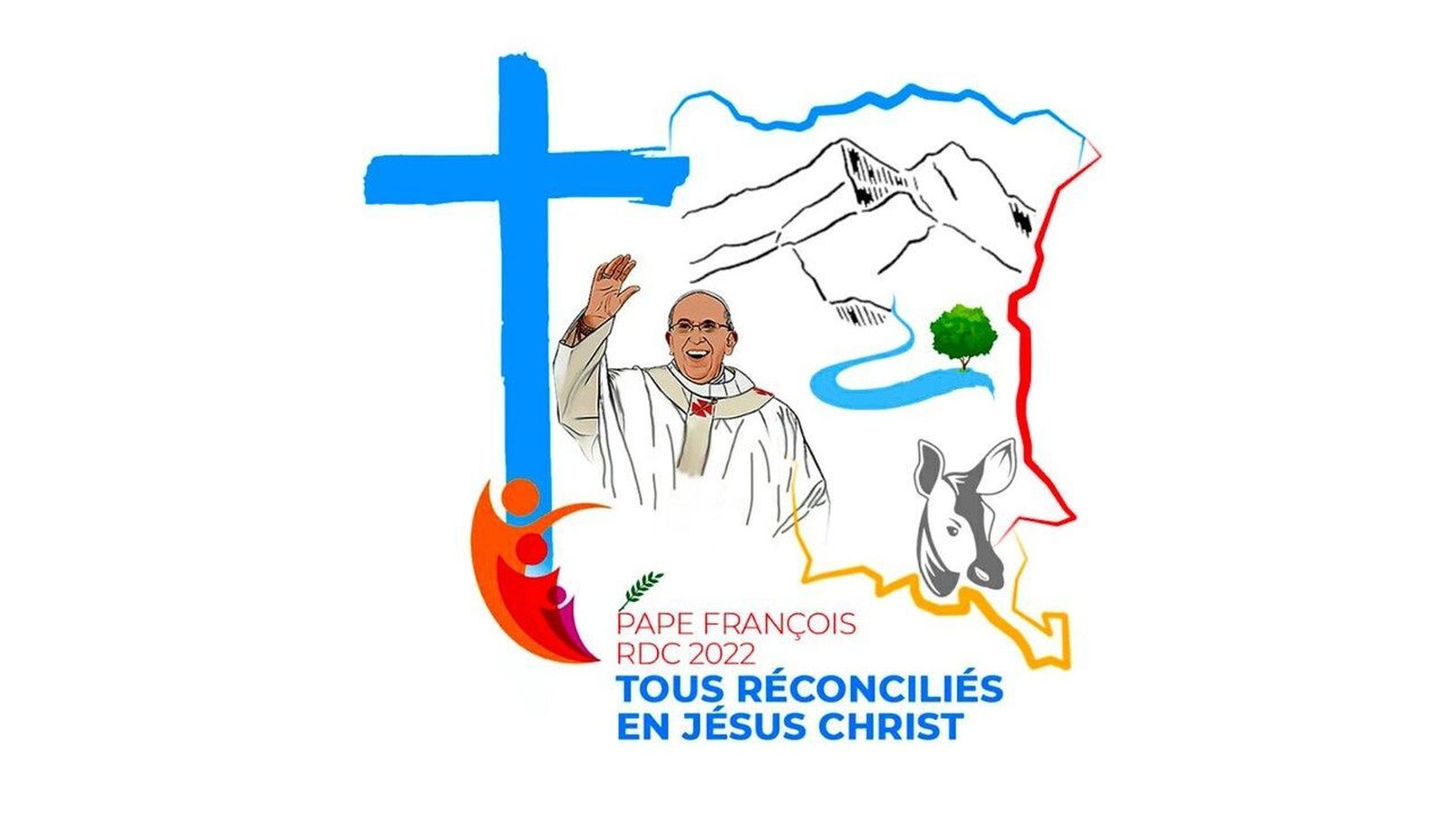 Logotipo y lema del viaje de Francisco a RD Congo