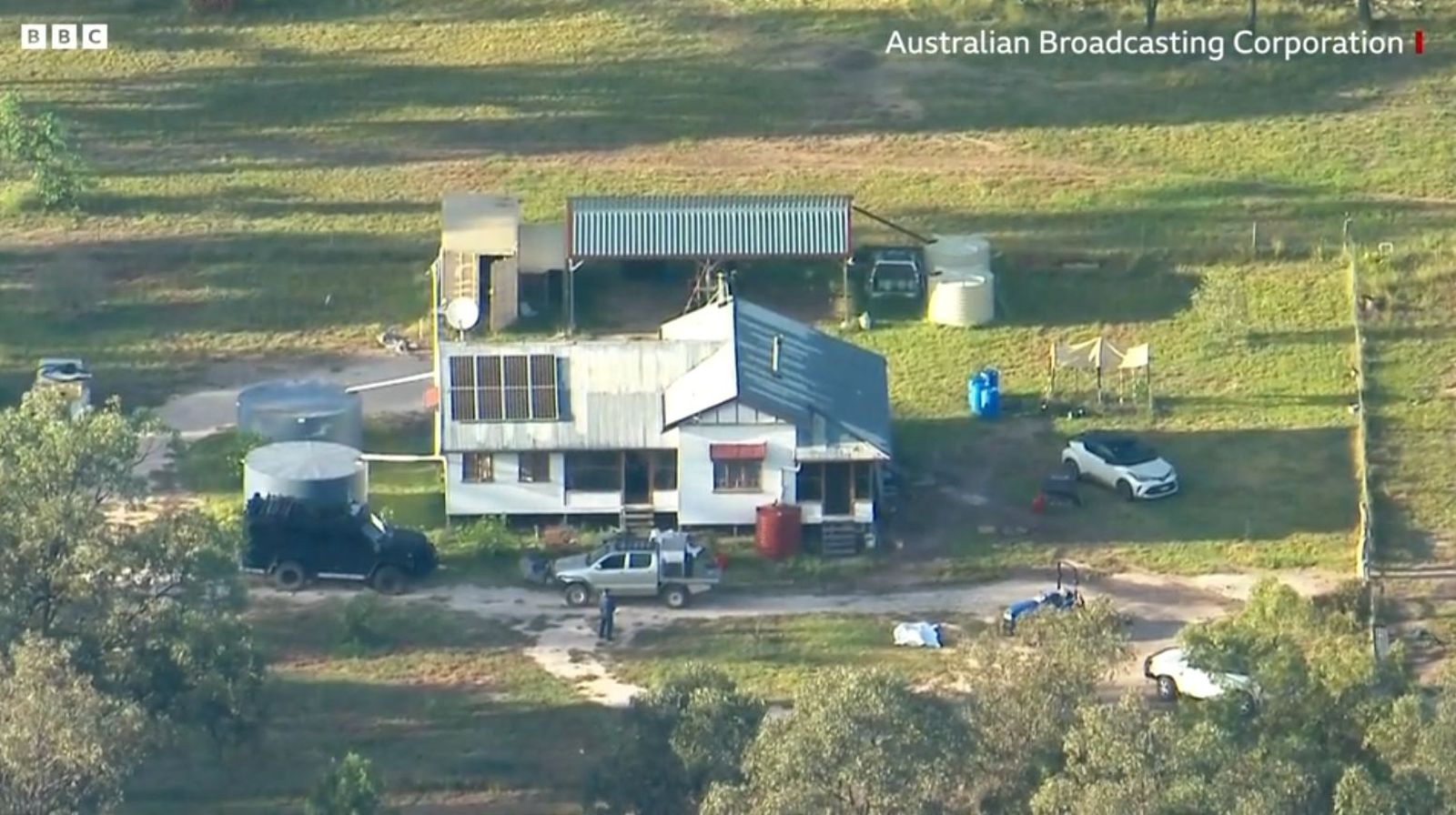 Vista aérea operación policial