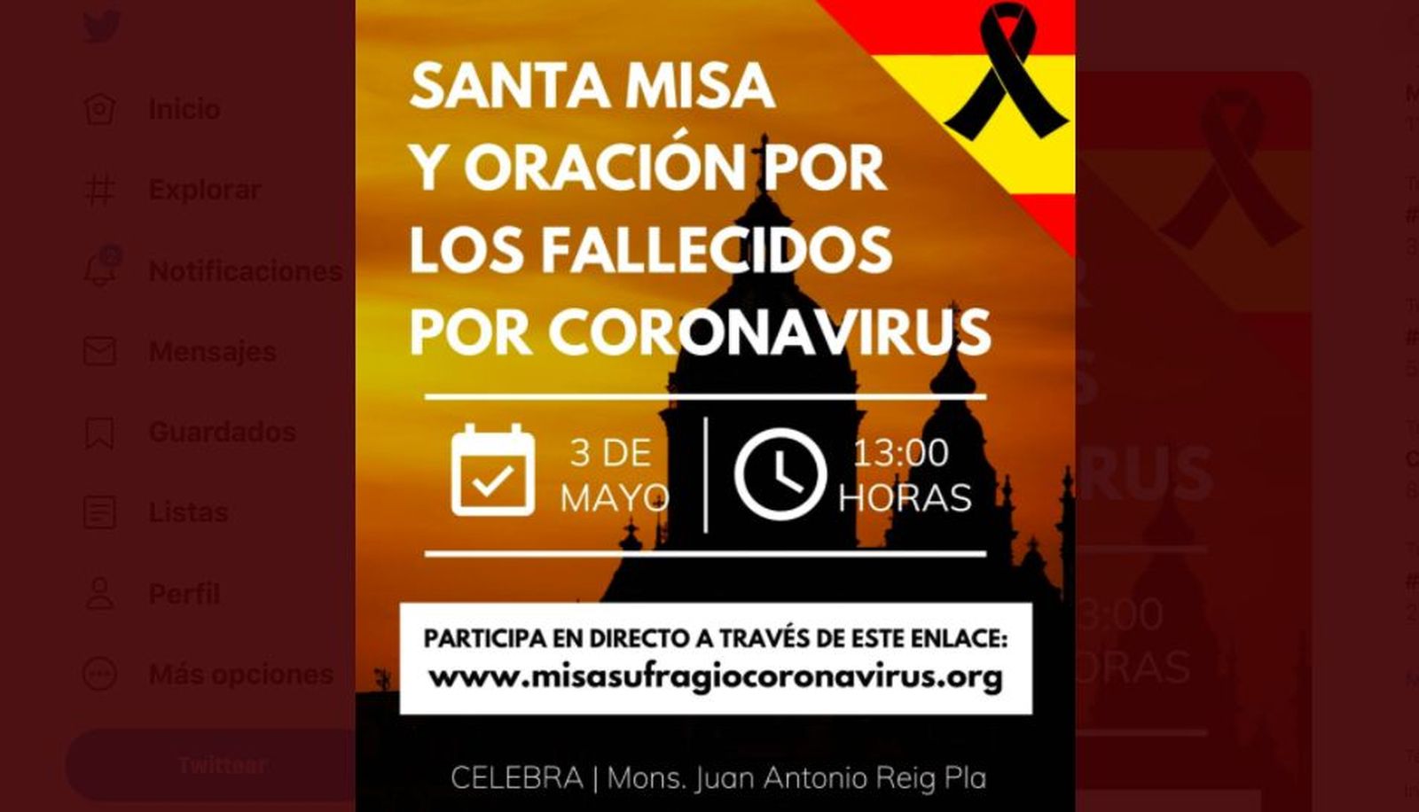 HazteOir convoca al "funeral más grande de la historia de España", presidido por Reig Plá