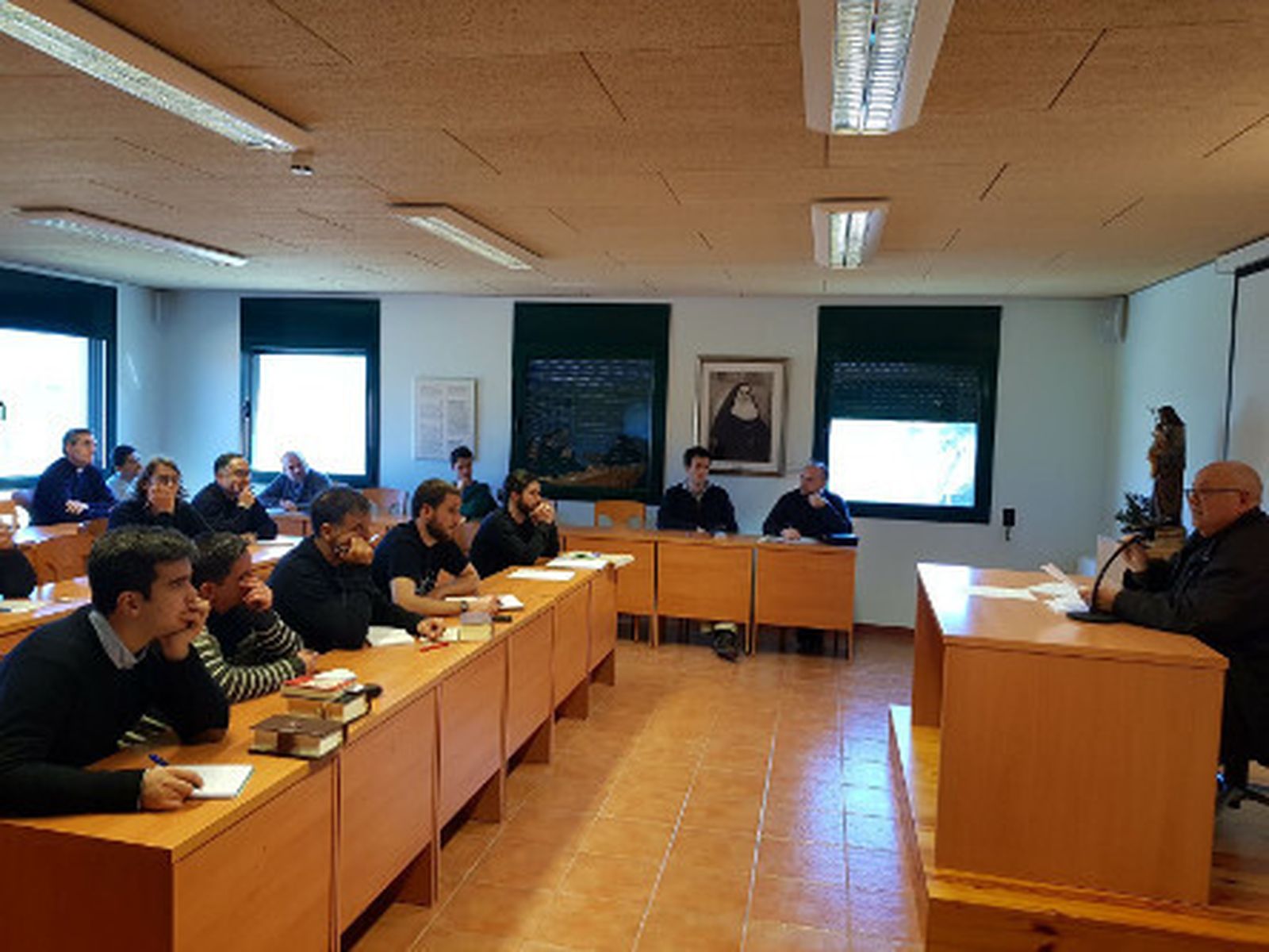 Mossèn Joan Llidó en los ejercicios a los seminaristas de Cataluña