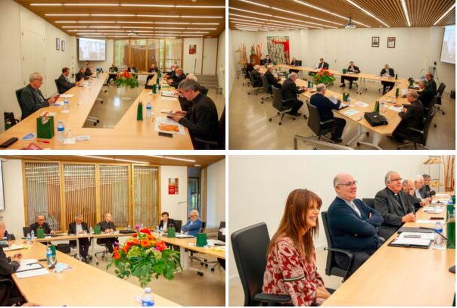 Varios momentos de la reunión de los obispos de la Tarraconense