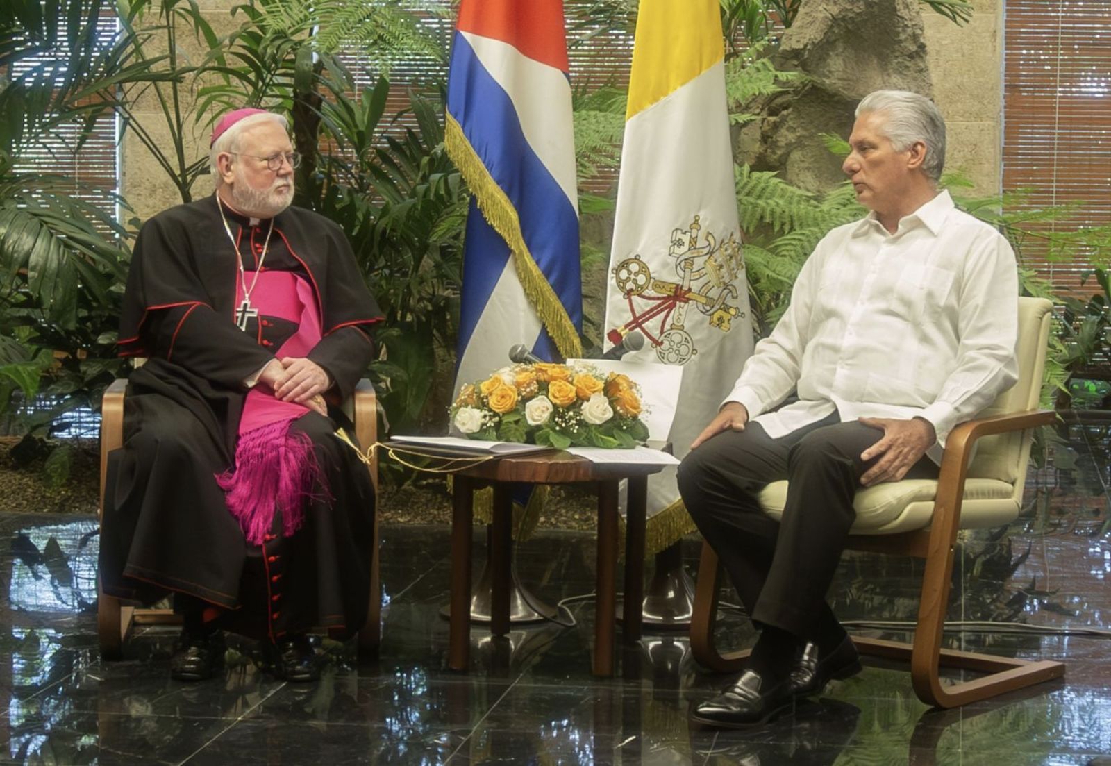 Gallagher, con Díaz Canel, presidente de Cuba