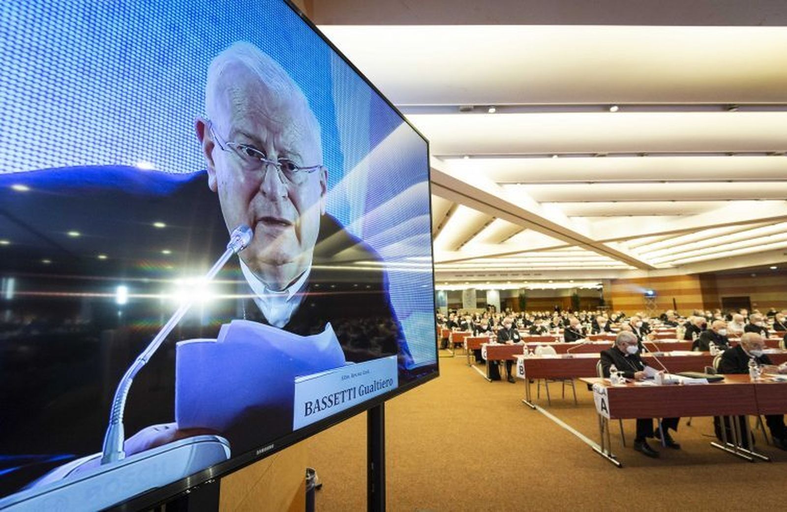 Bassetti durante la 74ª asamblea de Obispos Italianos.