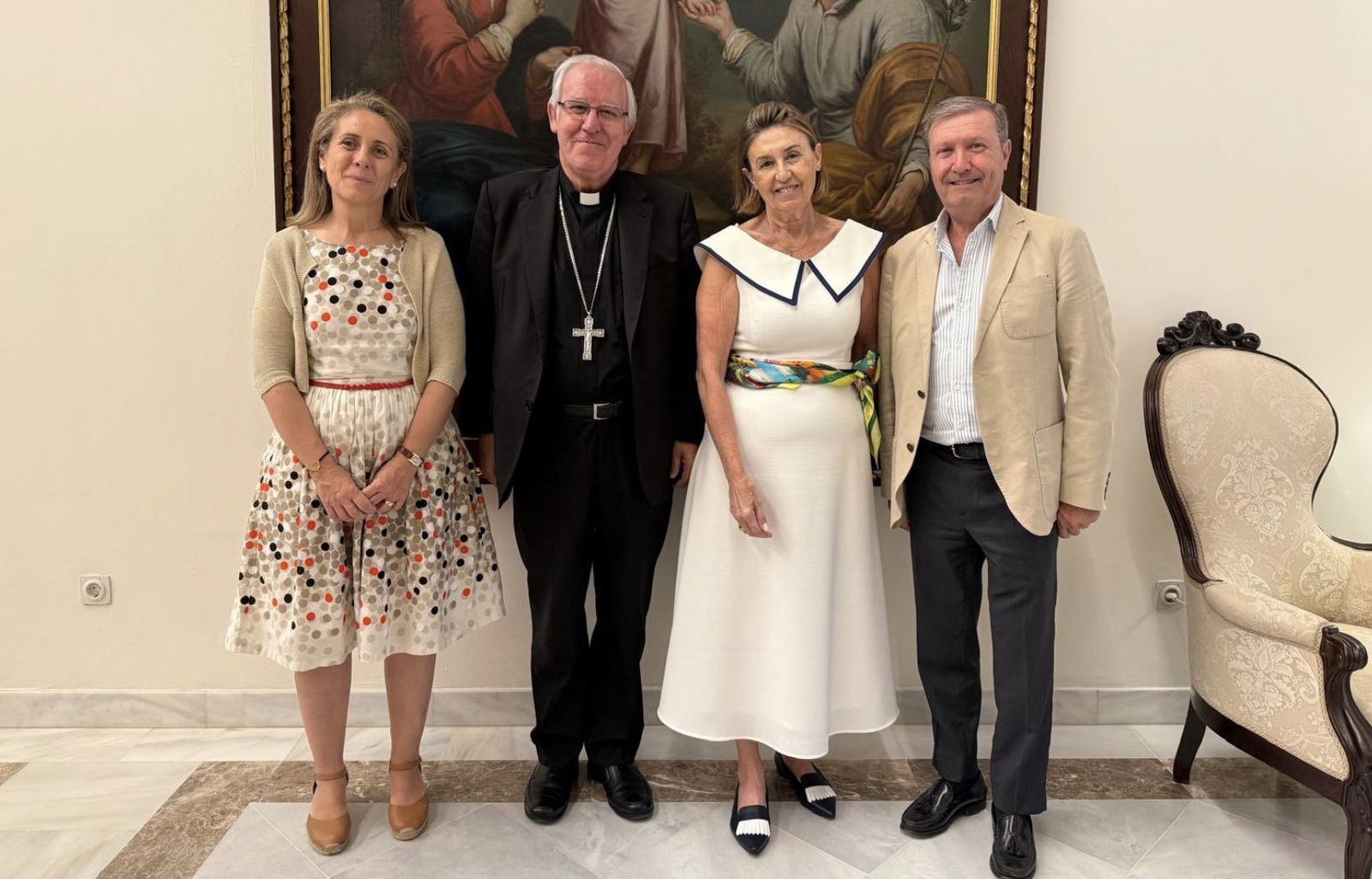 Los representantes de Manos Unidas, con el arzobispo de Sevilla