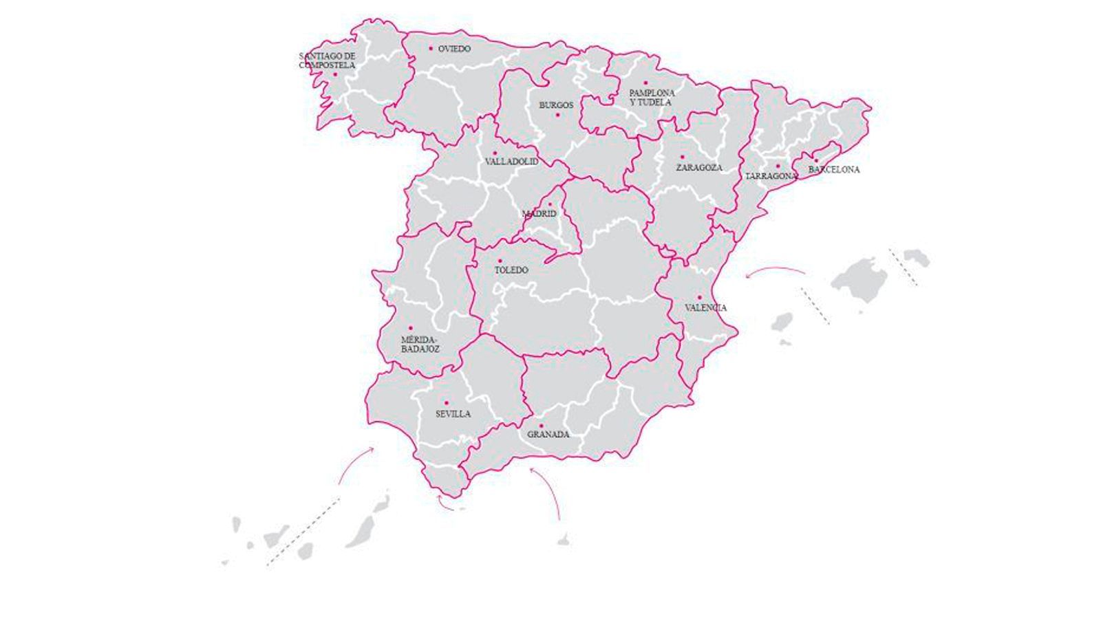 Mapa de las provincias eclesiásticas en España (Fuente: CEE)