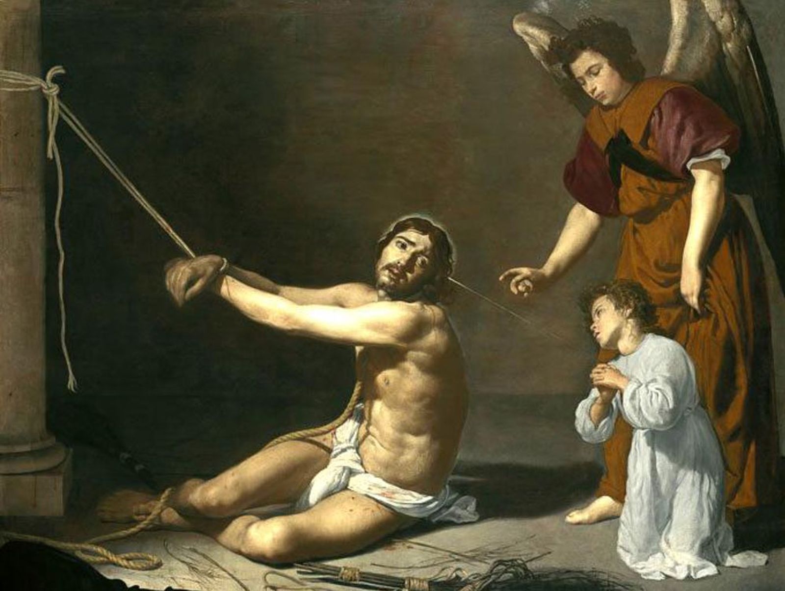 Detalle de "Cristo atado a la columna", Velázquez