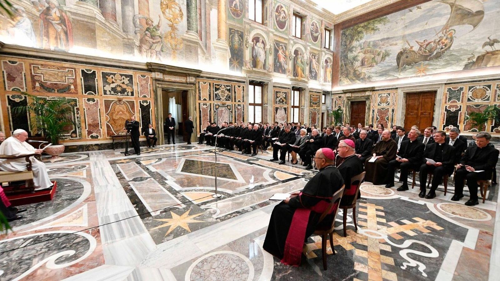 El Papa, con los seminaristas de St. Mary's