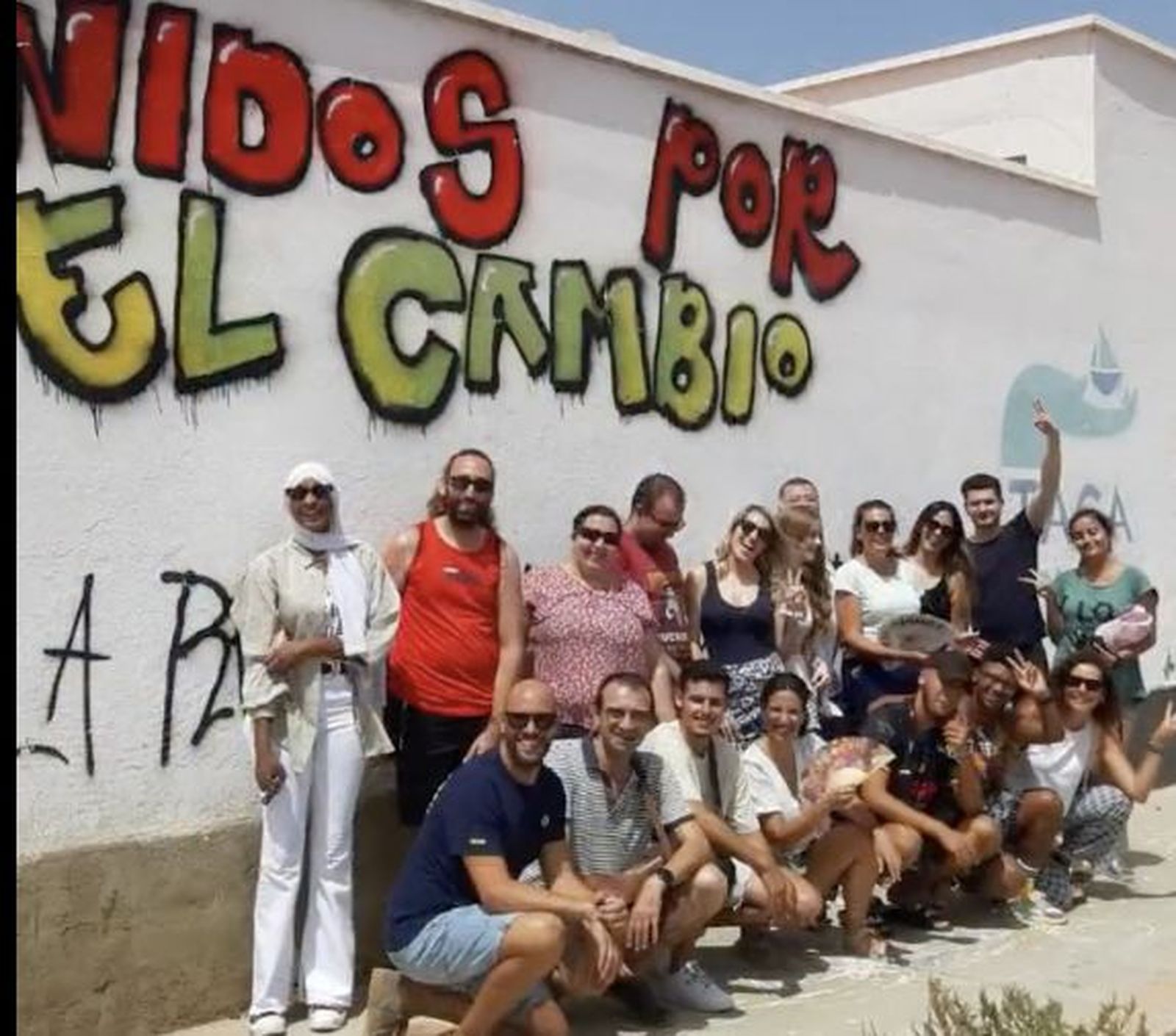 Los participantes en esta actividad de sensibilización de Manos Unidas.