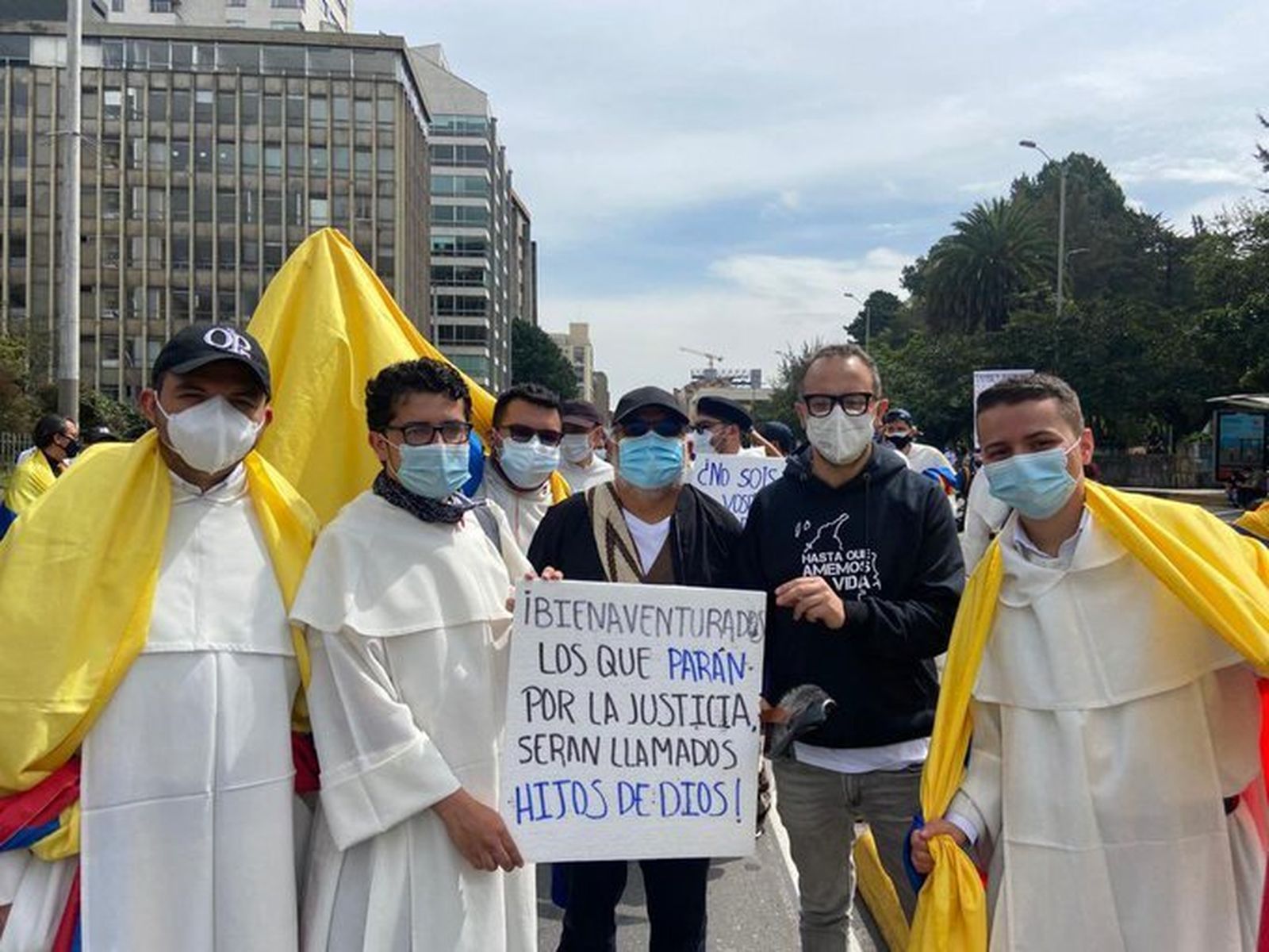 Dominicos en una de las movilizaciones