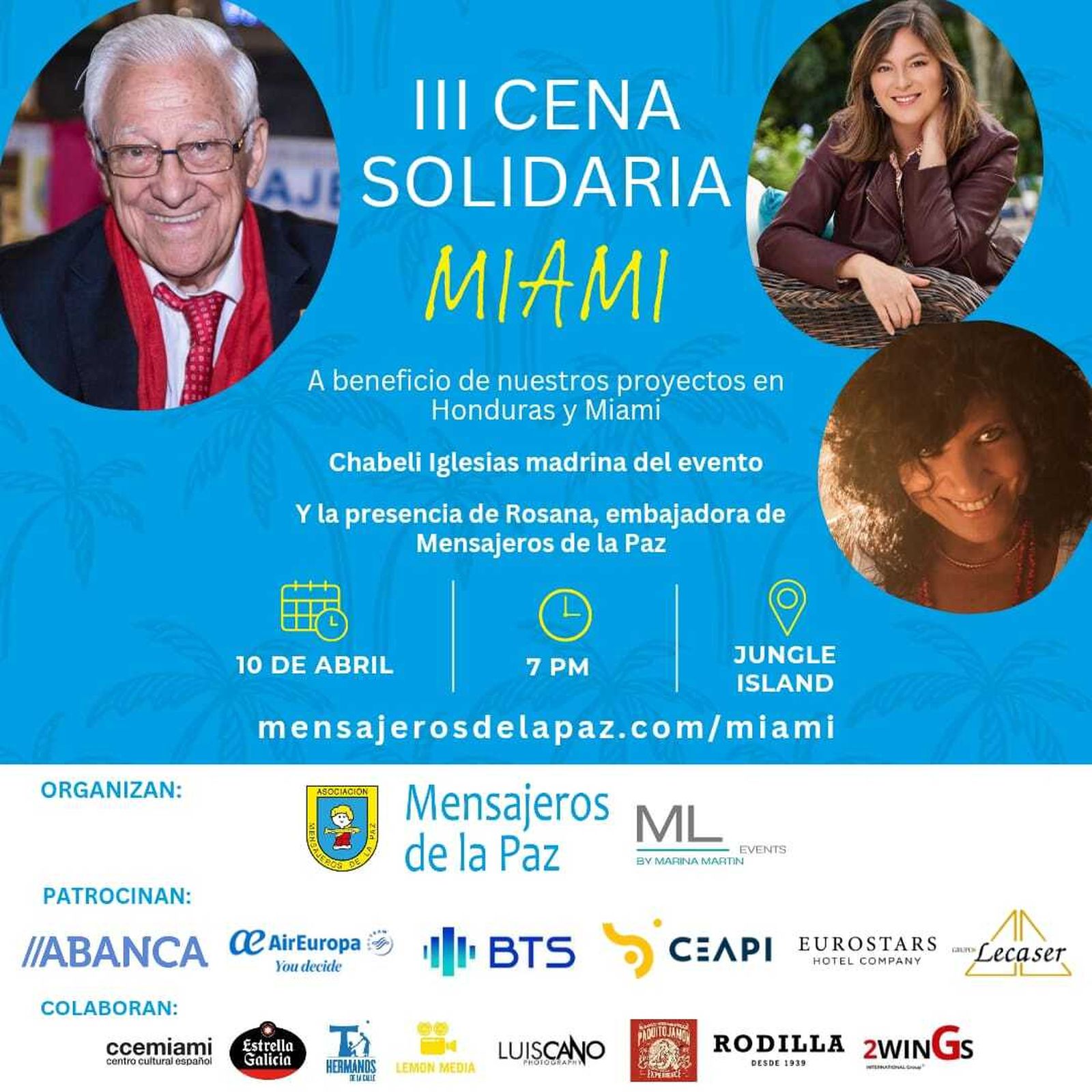 III Cena Solidaria de Mensajeros de la Paz, en Miami