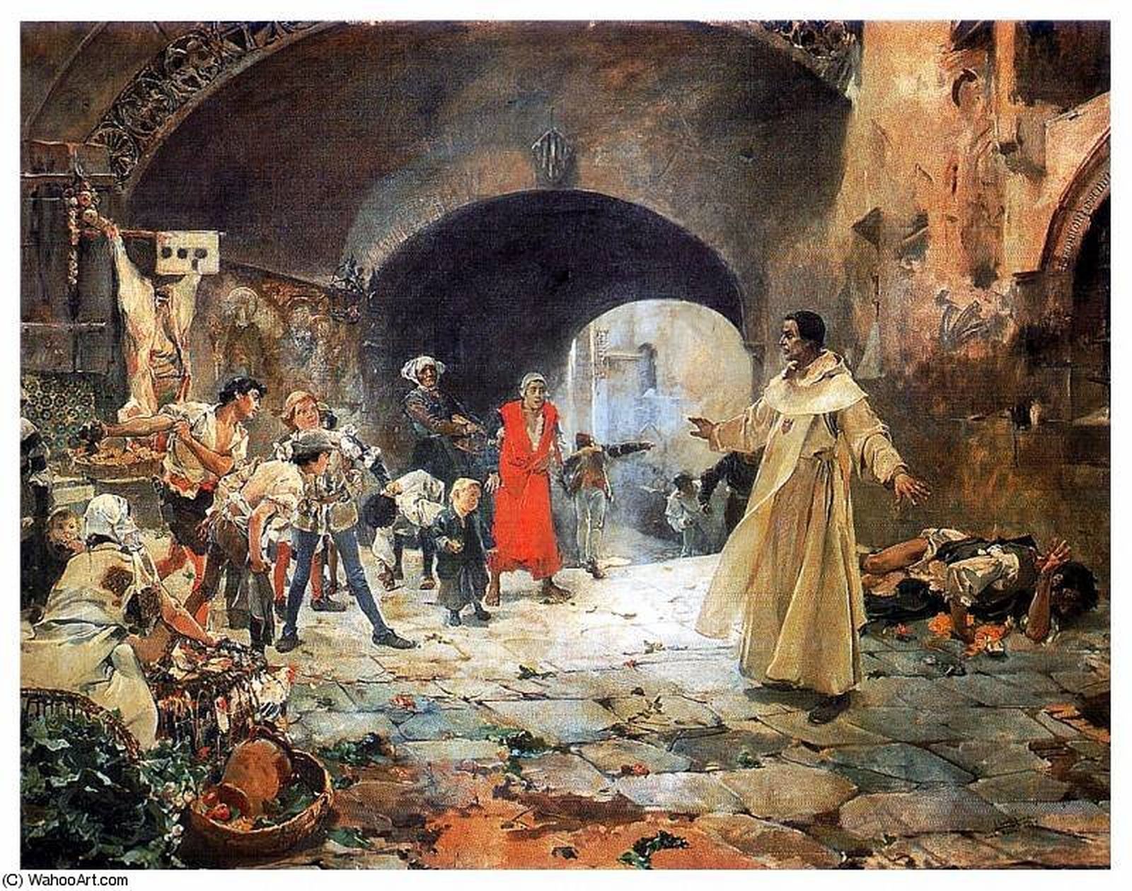 Joaquín Sorolla. El padre Jofre protegiendo a un loco 1887