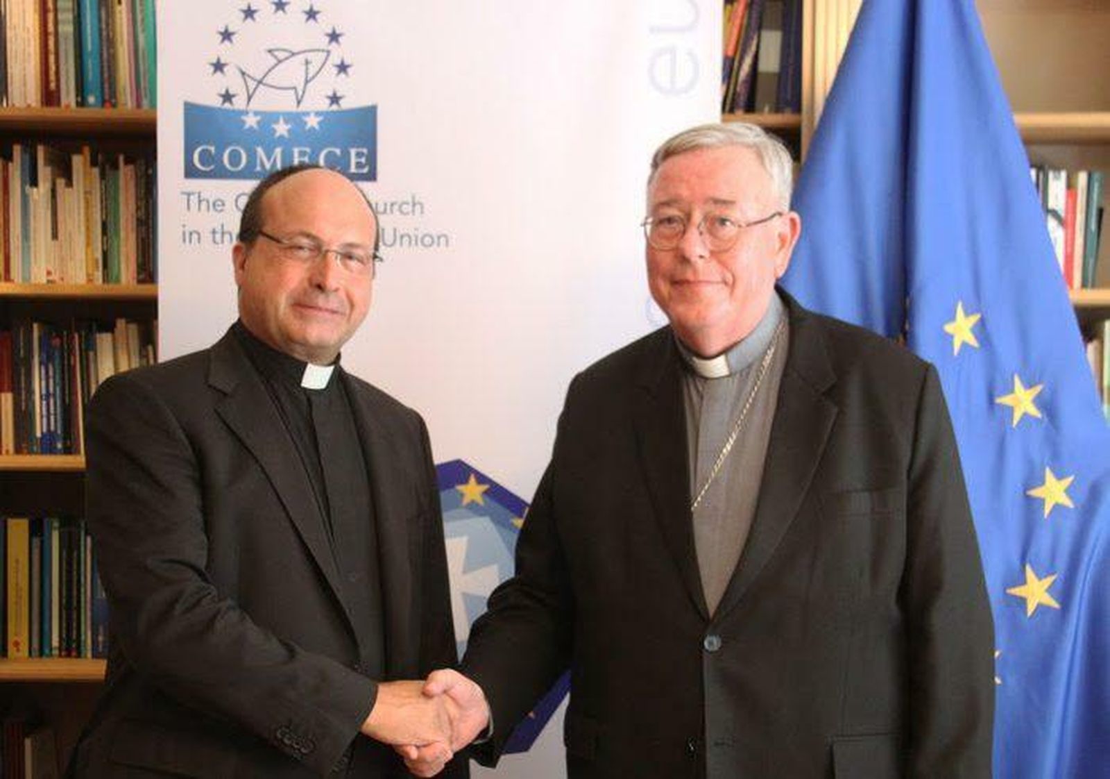 Barrios con el presidente de la COMECE, el neo-cardenal Jean-Claude Höllerich