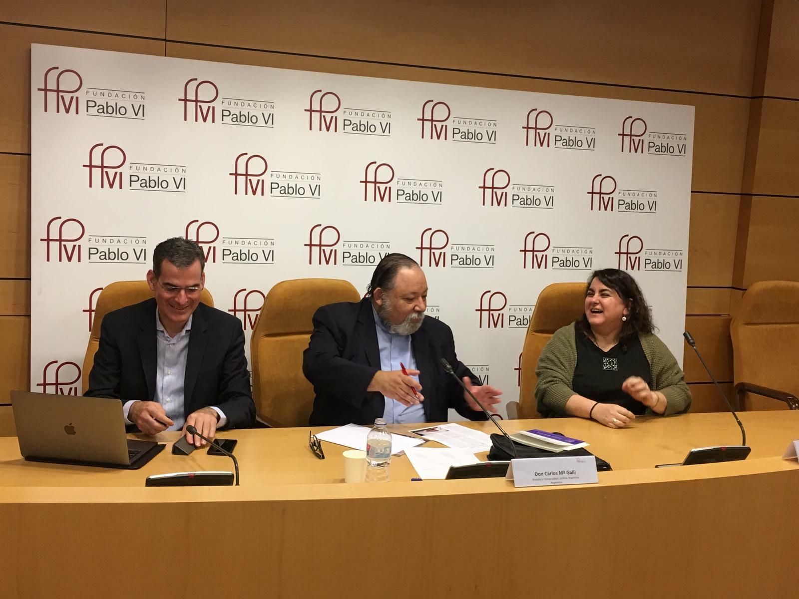 Los tres ponentes, en la Fundación Pablo VI