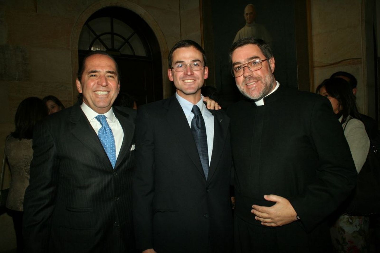 El P. Baertl con su secretario Alberto Hadad y el padre de este en Colombia