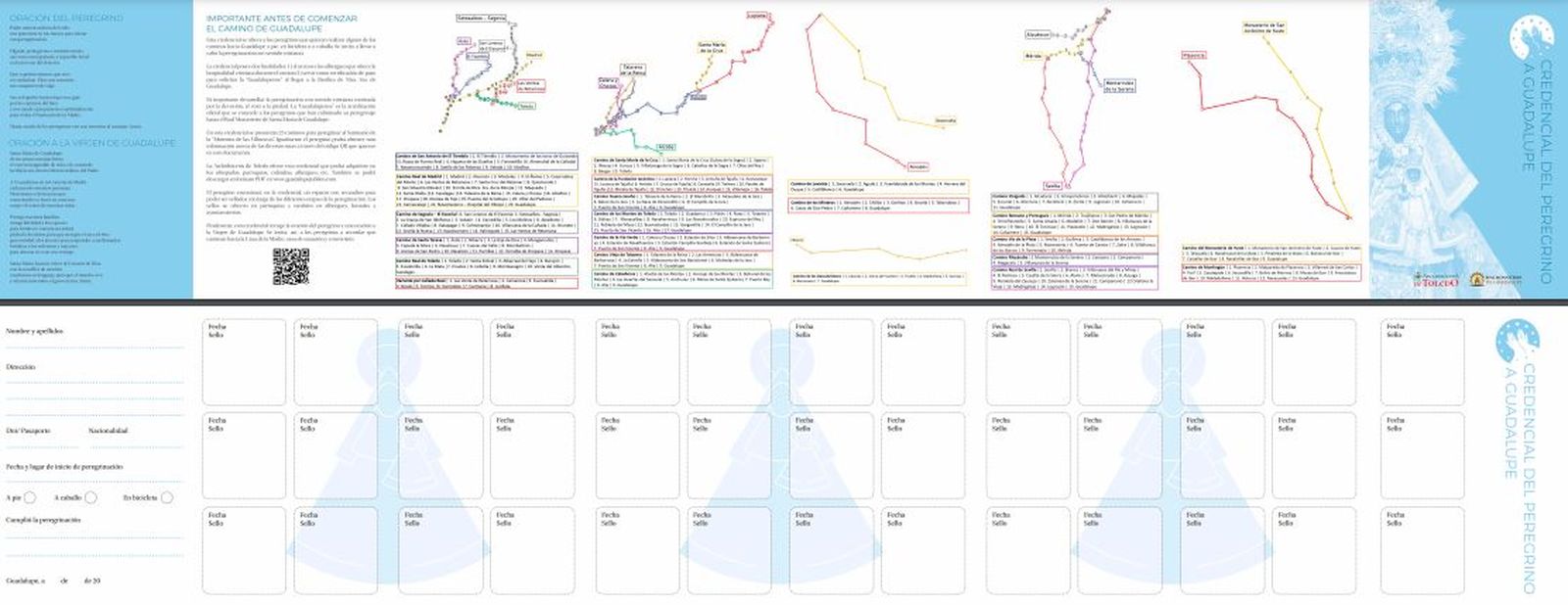 Credencial para los peregrinos guadalupanos