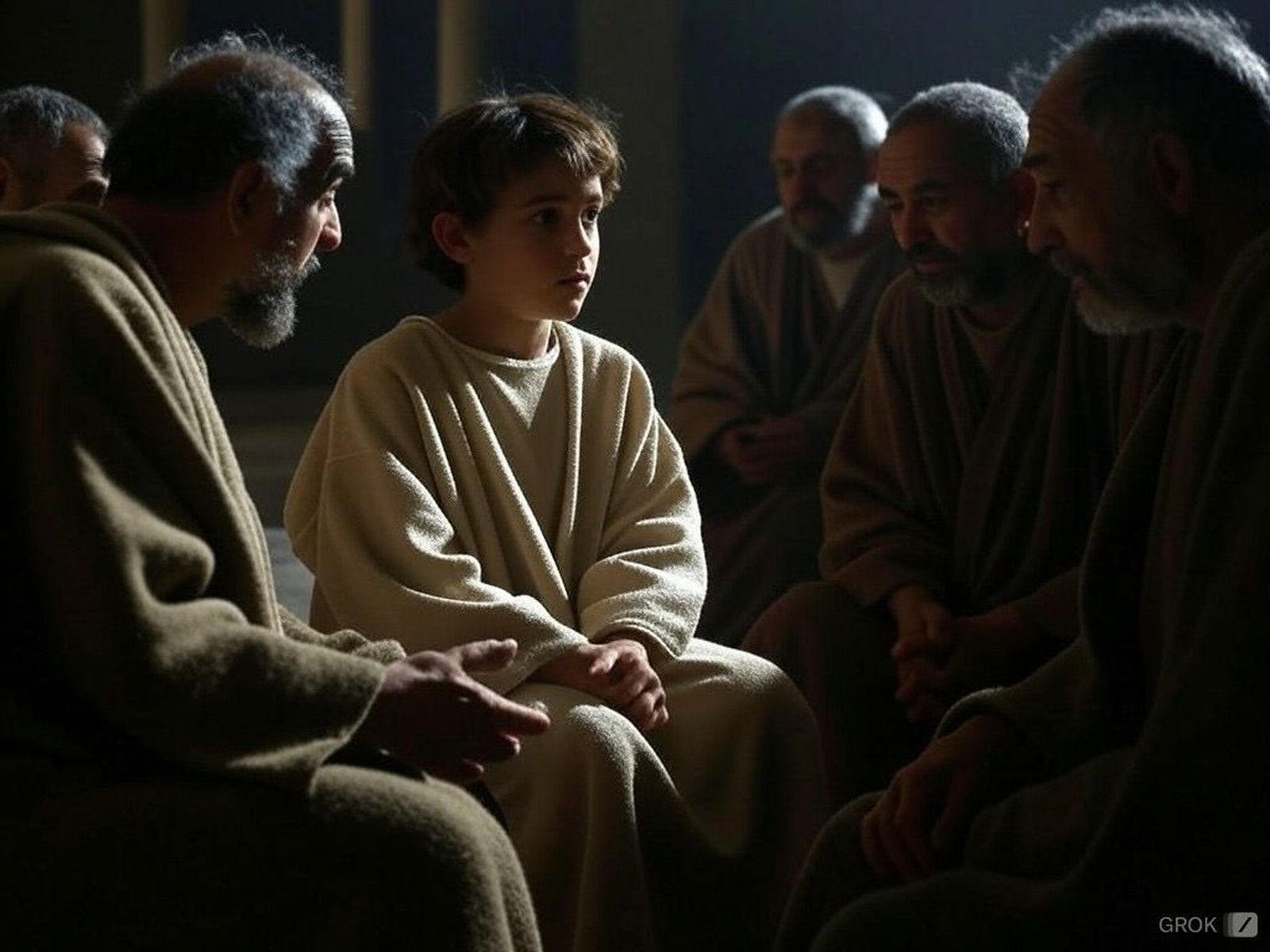 Jesús, en el templo, según la IA