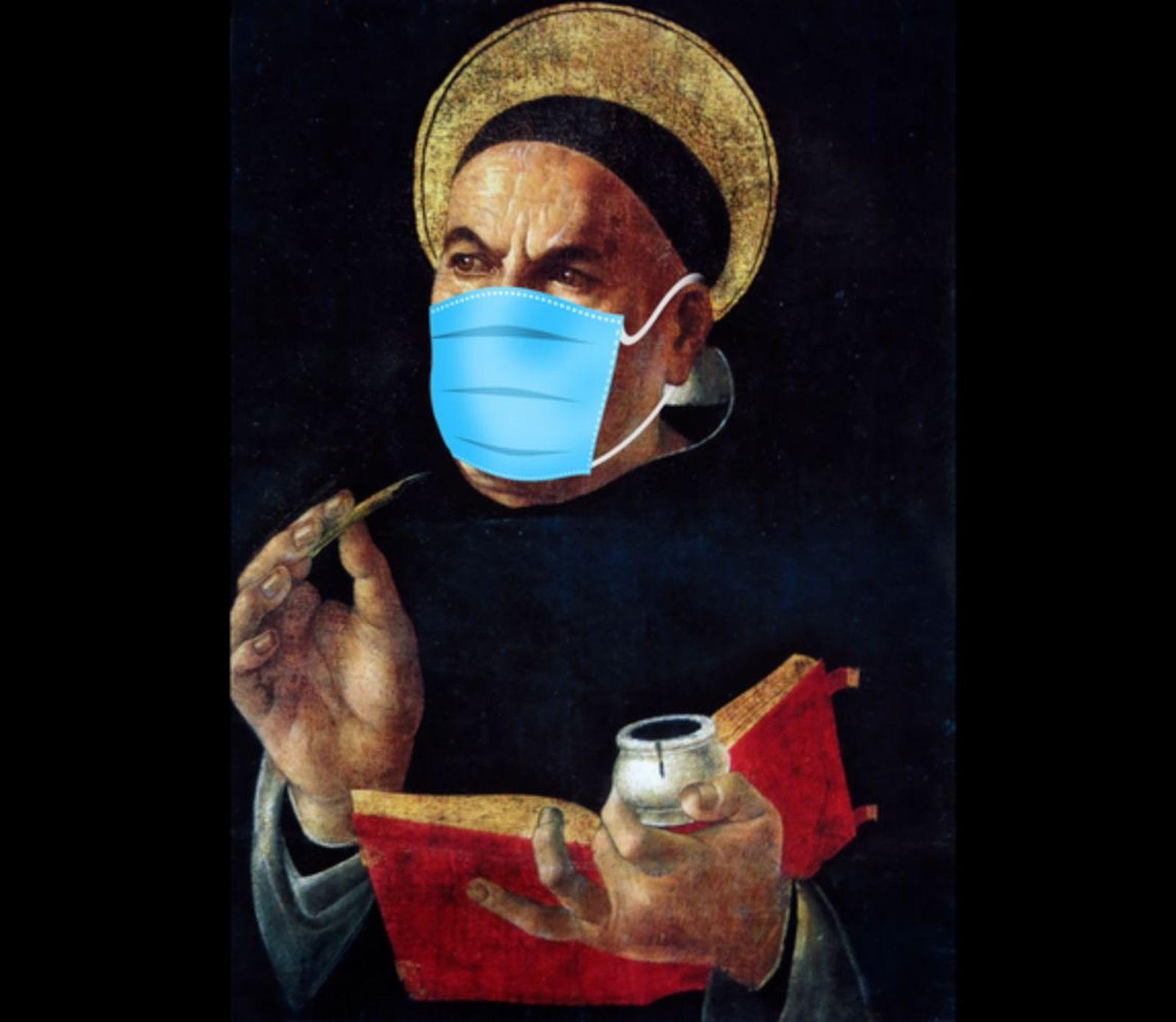 Santo con mascarilla