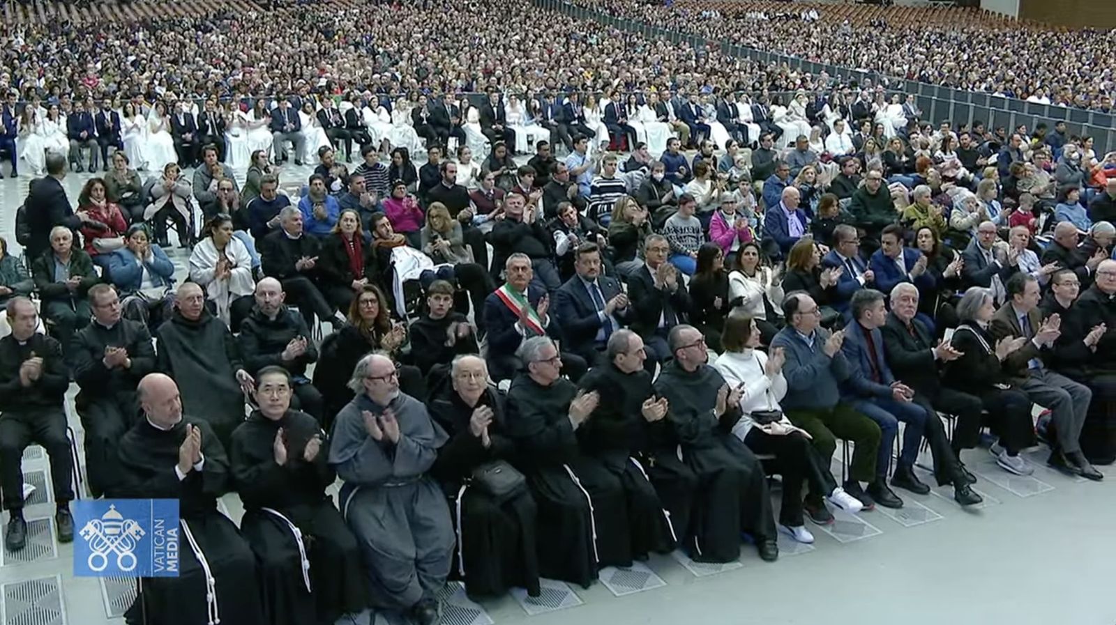 Peregrinos presentes en la audiencia general