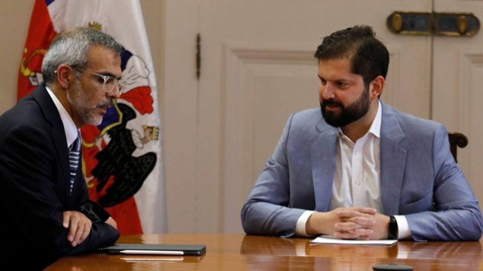 Presidente Gabriel Boric con su ministro de Justicia y Derechos Humanos, Luis Cordero