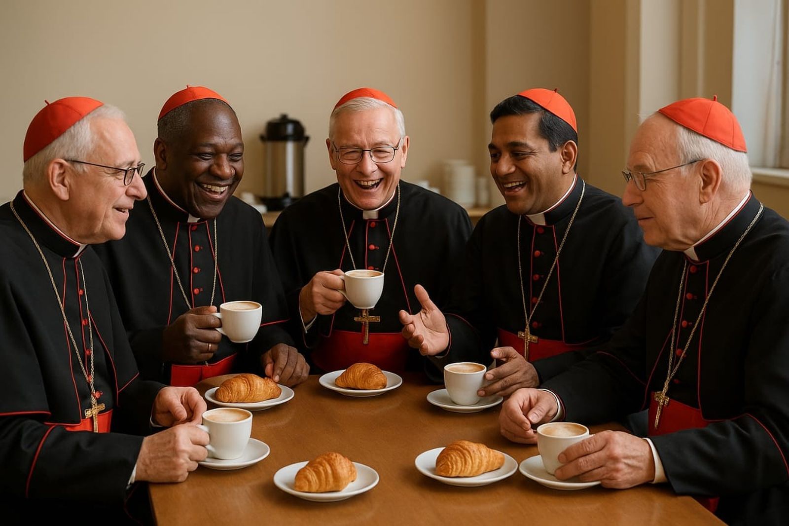 cornetto y cappuccino de cardenales