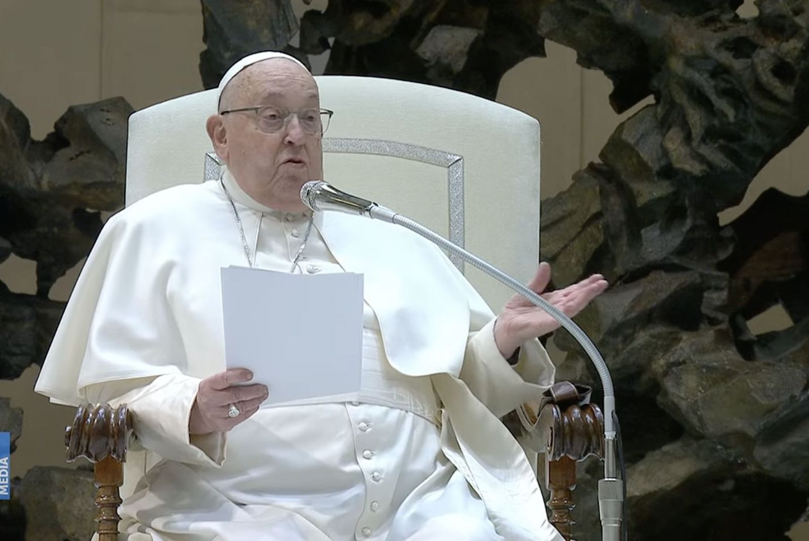 Francisco cede la lectura de la catequesis