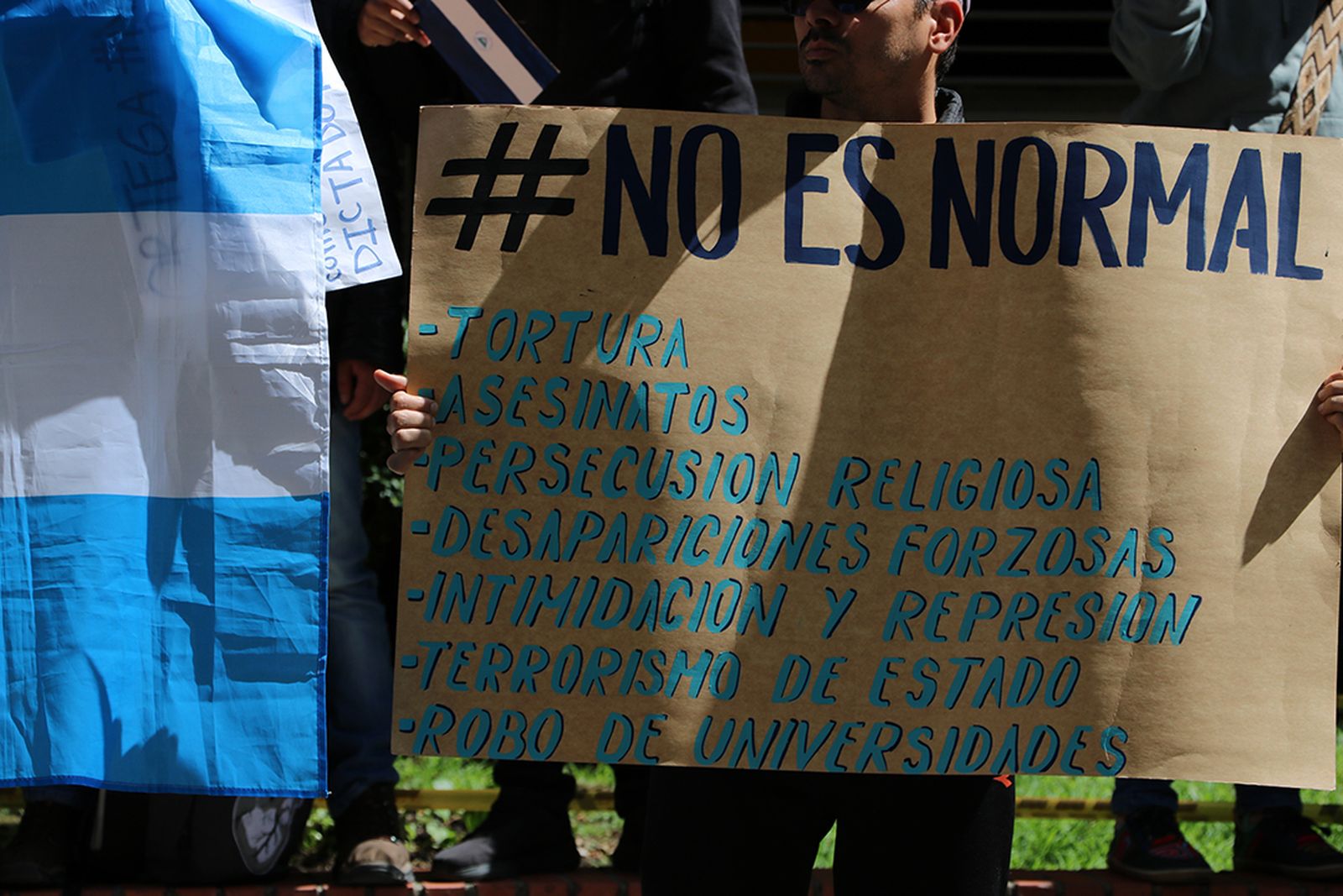 Protesta en Bogotá contra la actitud de Nicaragua con la Iglesia Católica