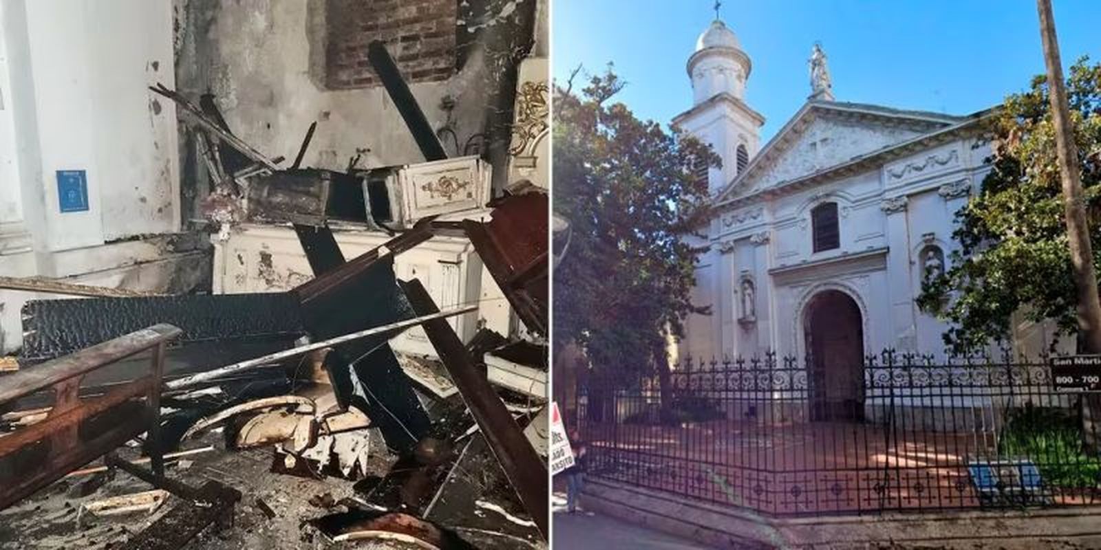 Incendio en la iglesia de Santa Catalina