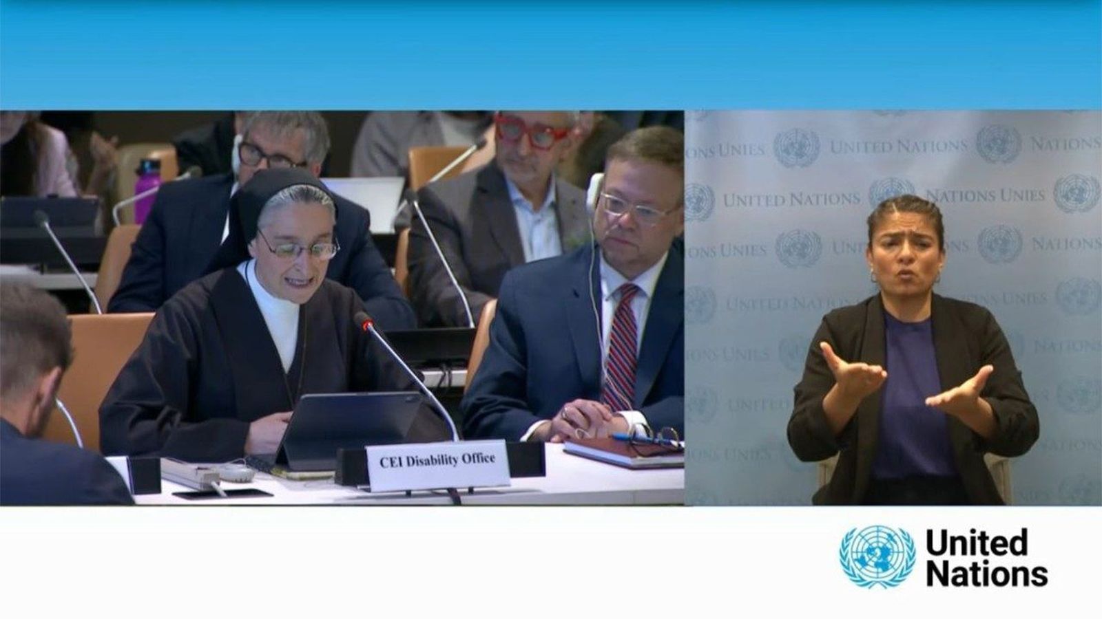 Sor Veronica Donatello en la ONU