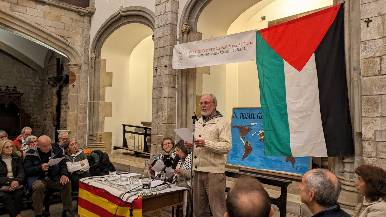 Martí Olivella, Gabriela Serra y Llum Mascaray, el pasado 2 de febrero. | Foto: Lafede.cat