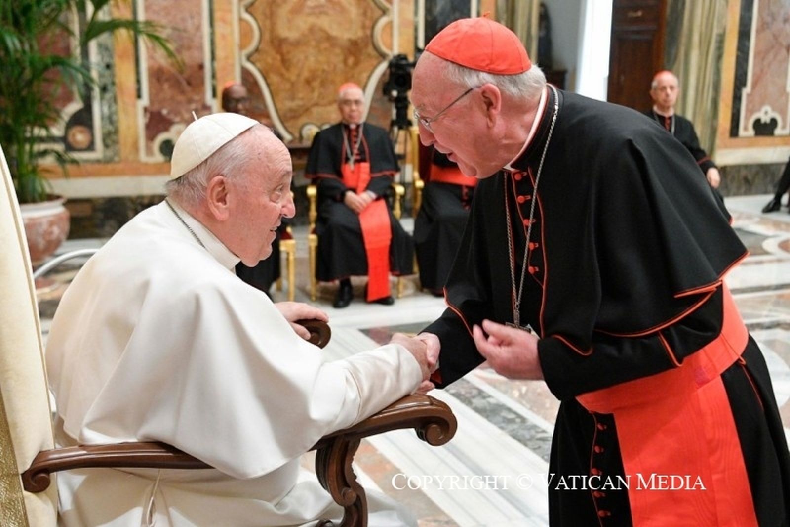 El Papa, con Farrell, el pasado 22 de abril